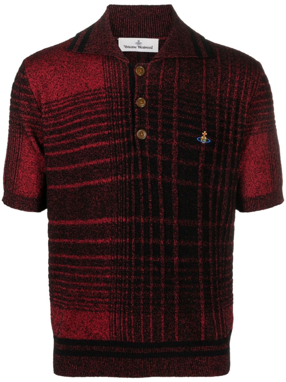 Madras check-print polo shirt - 1
