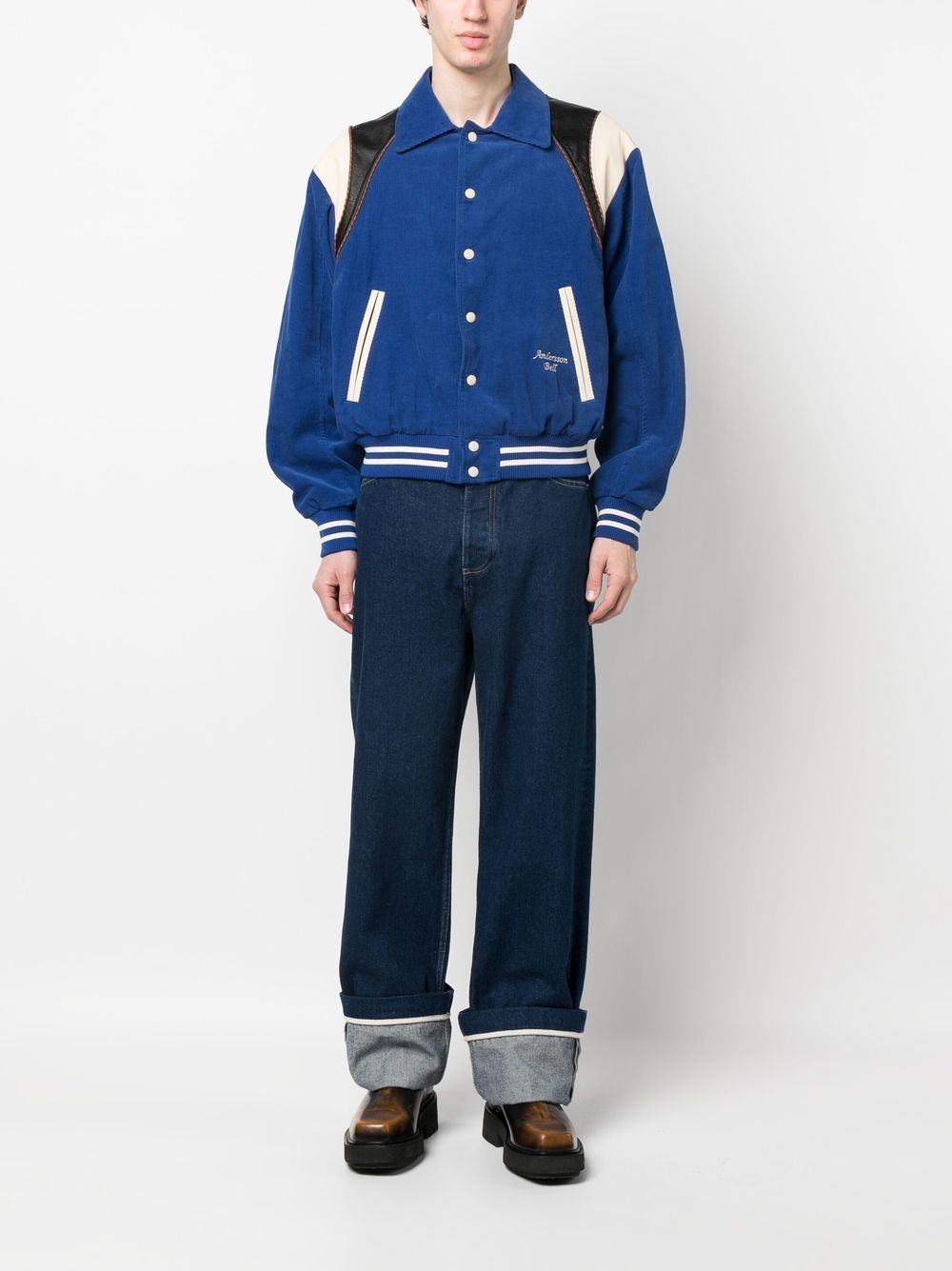colour-block panelled bomber jacket - 2