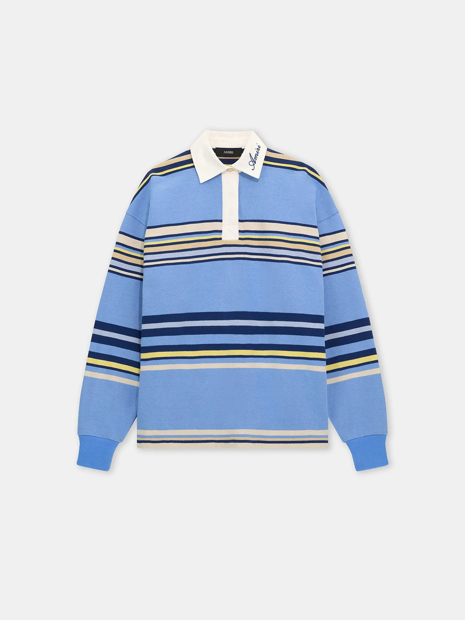 STRIPED OVERSIZED LONG SLEEVE POLO - 1