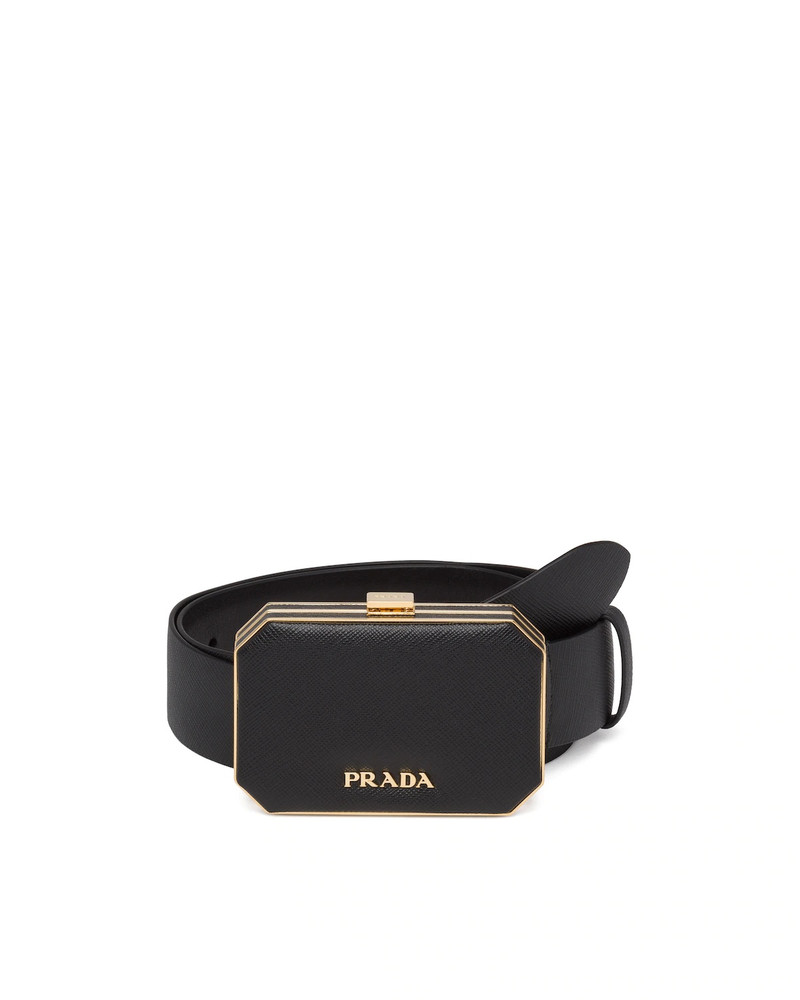Saffiano Prada Vanity belt with case 1