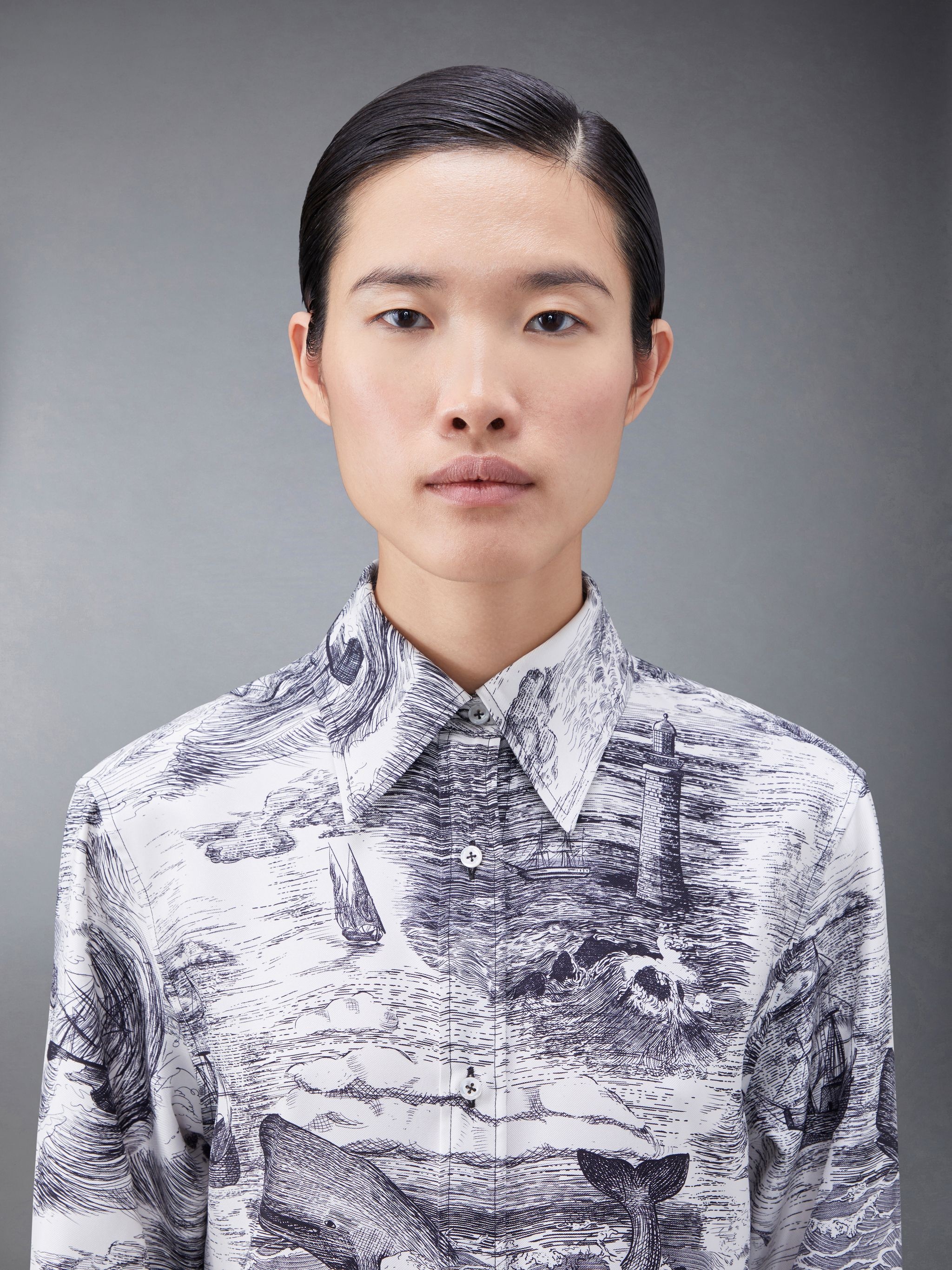 Nautical Silk Twill Toile Easy Fit Shirtdress - 5