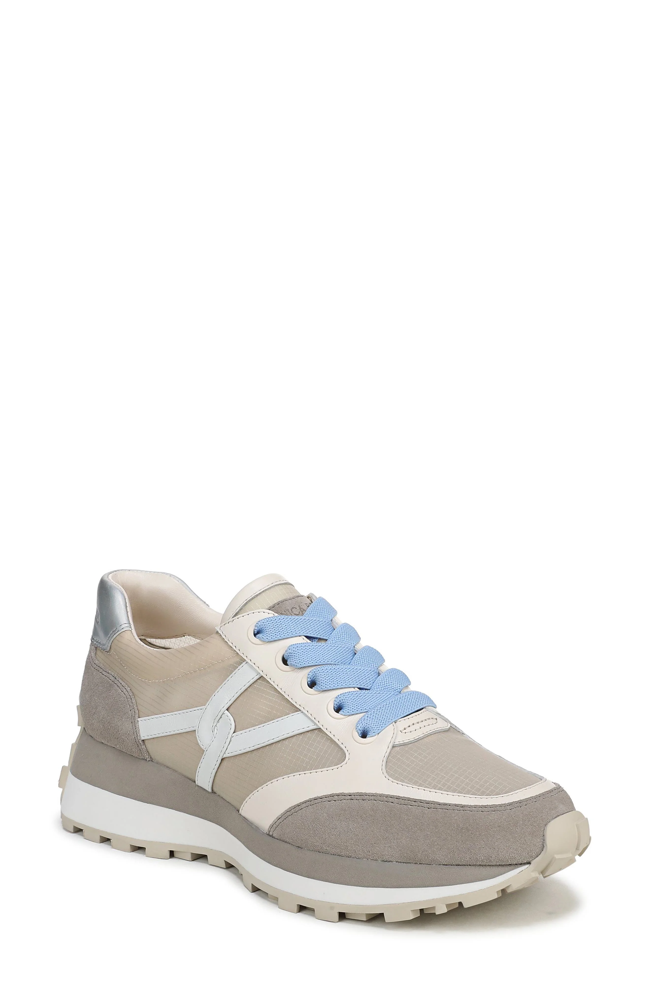Veronica Beard Valentina Wedge Sneaker in Sand/Silver at Nordstrom - 1