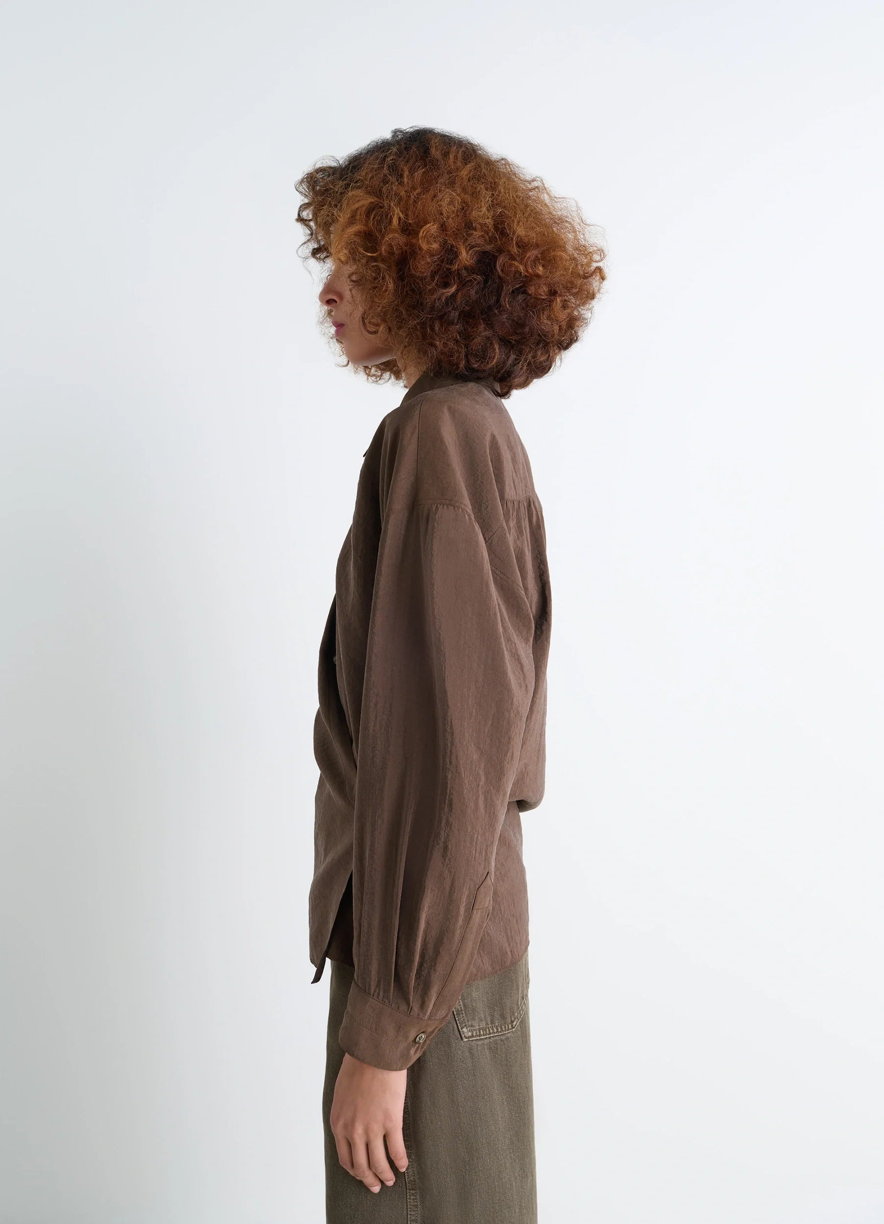STRAIGHT COLLAR TWISTED SHIRT - 6