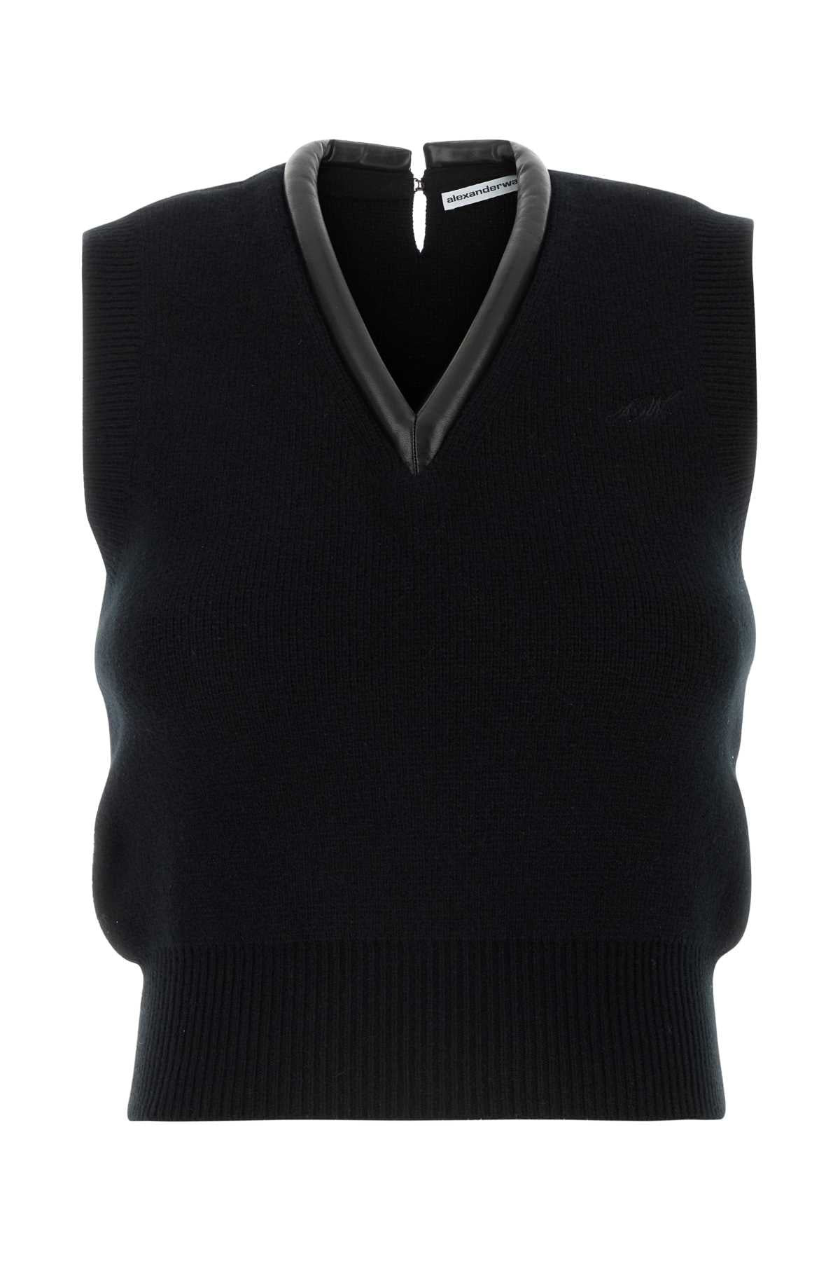Alexander Wang Women Black Stretch Wool Blend Vest - 1