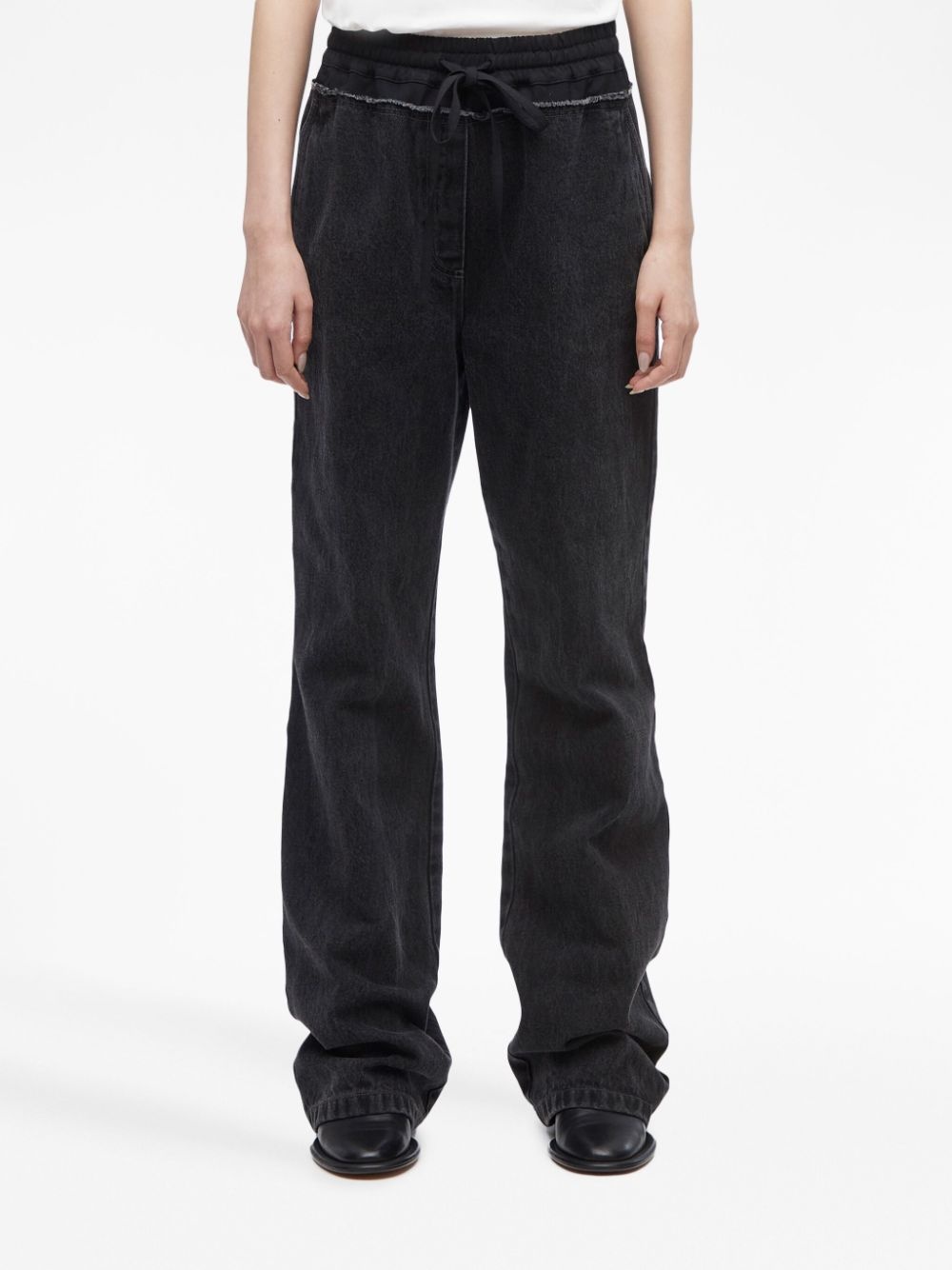 drawstring straight-leg trousers - 3