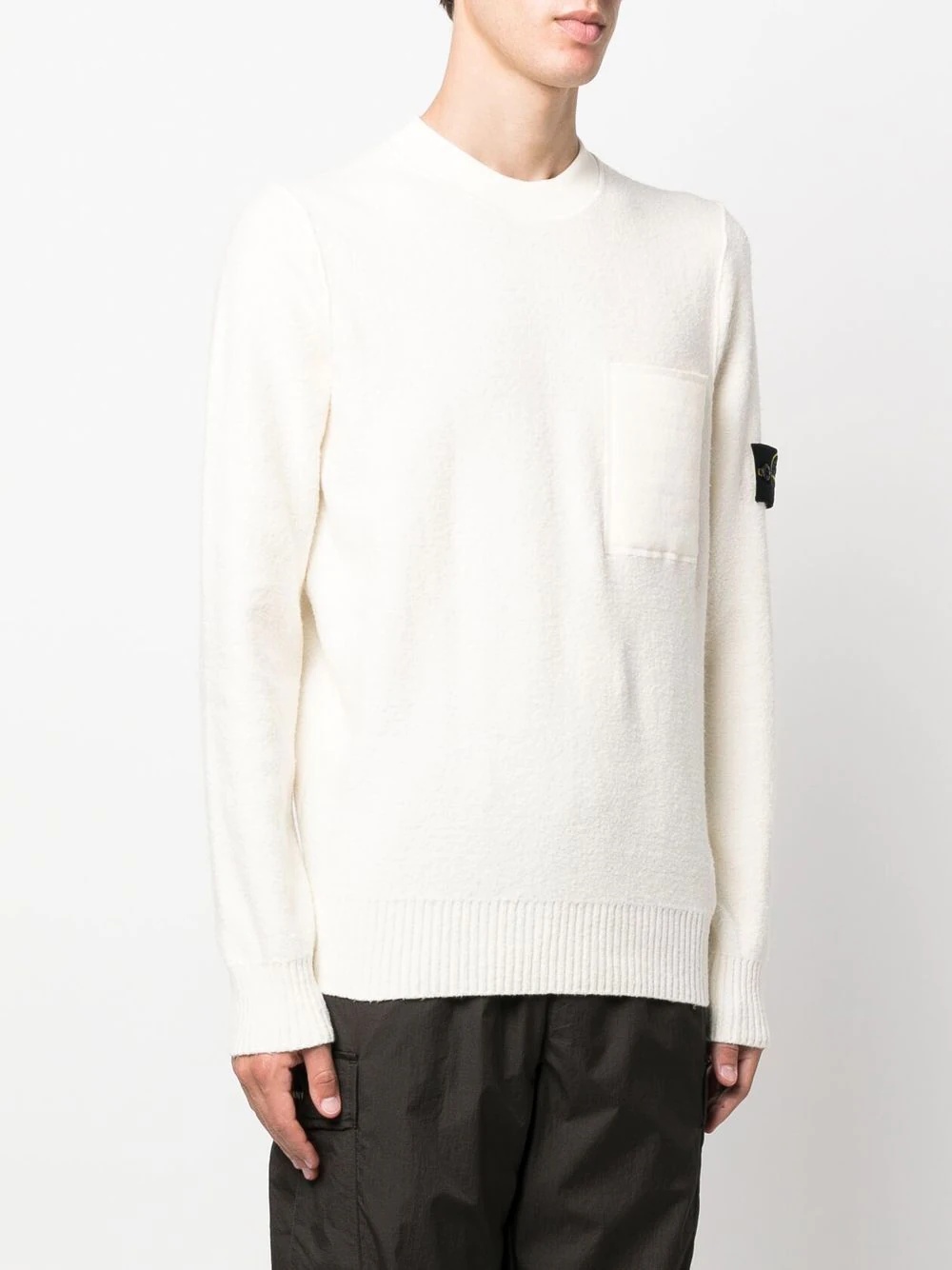 Compass-patch crew neck jumper - 3