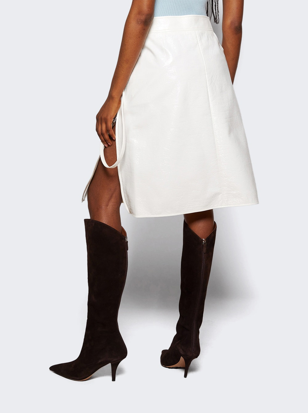 Zipped Vinyl Skirt Heritage White - 4