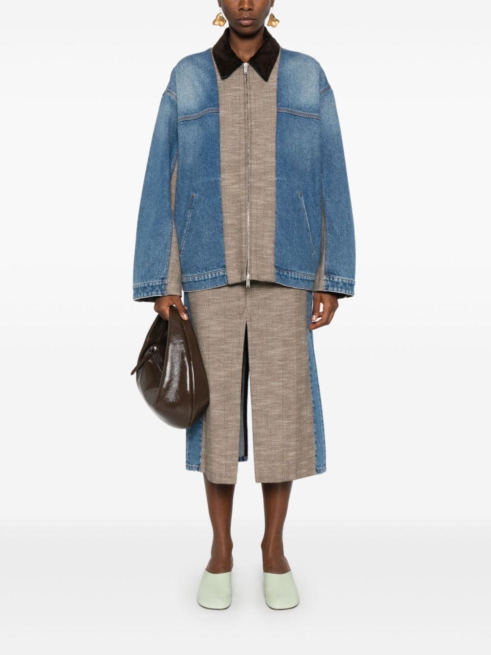 tweed denim jacket - 2