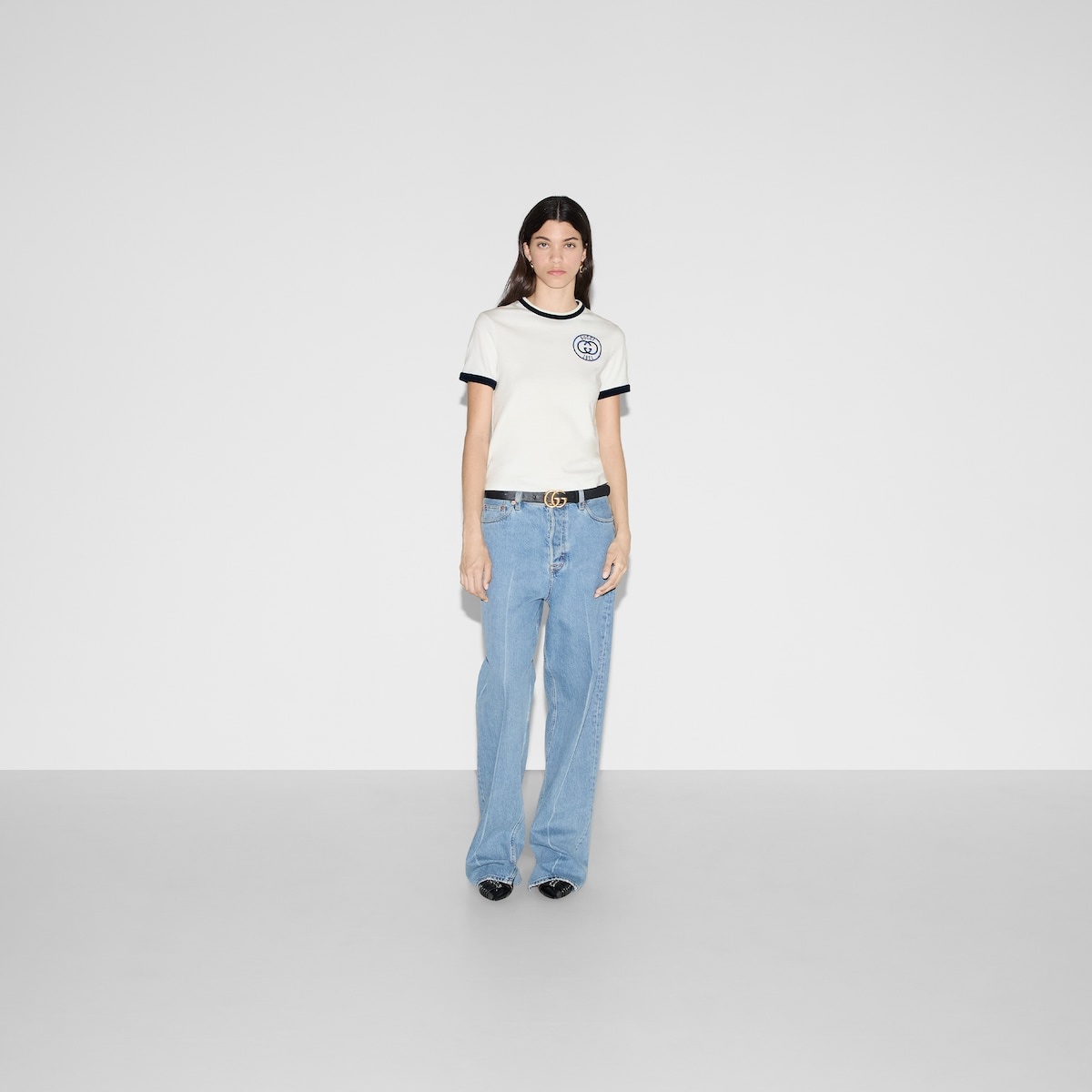 Cotton jersey T-shirt with Gucci embroidery - 2