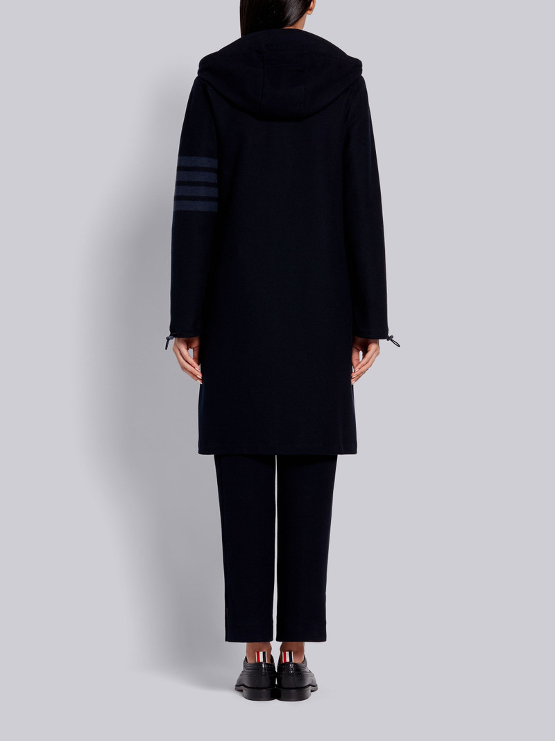 Navy Double Face Cotton Twill Hooded Tonal 4-Bar Parka 3