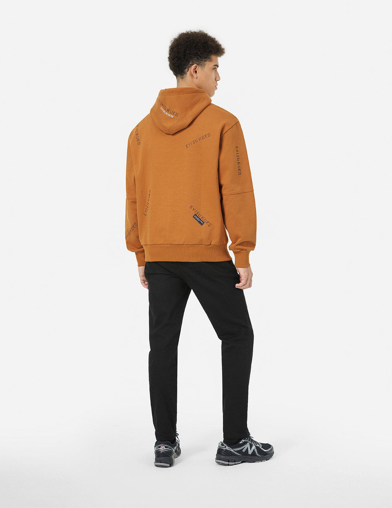 EVISU Allover Logo Embroidery Relax Fit Hoddie outlook