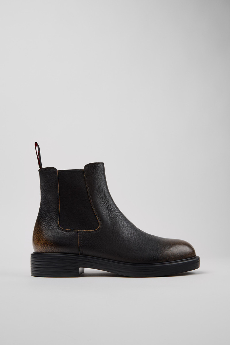 Black Leather Ankle Boots for Men. 1