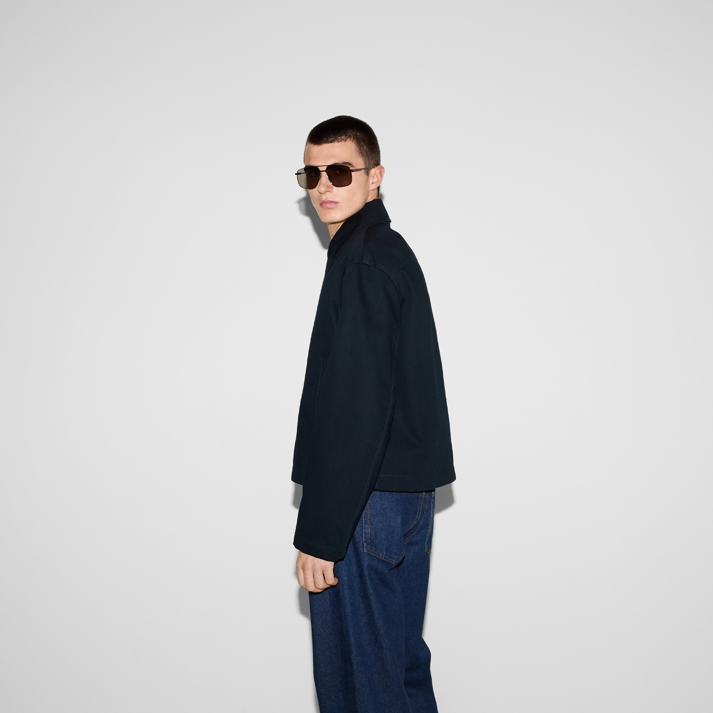 Embossed cotton gabardine jacket - 4