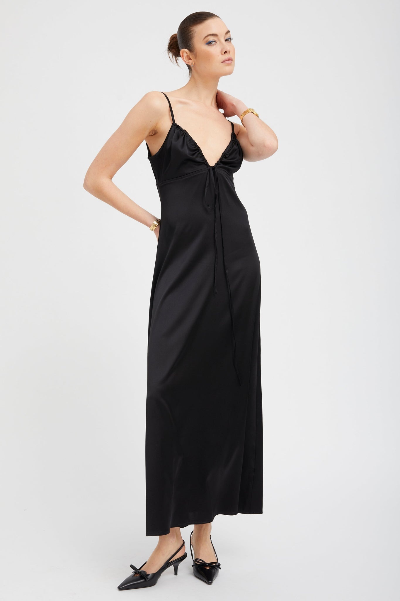 BLACK SILK IBIZA DRESS - 3