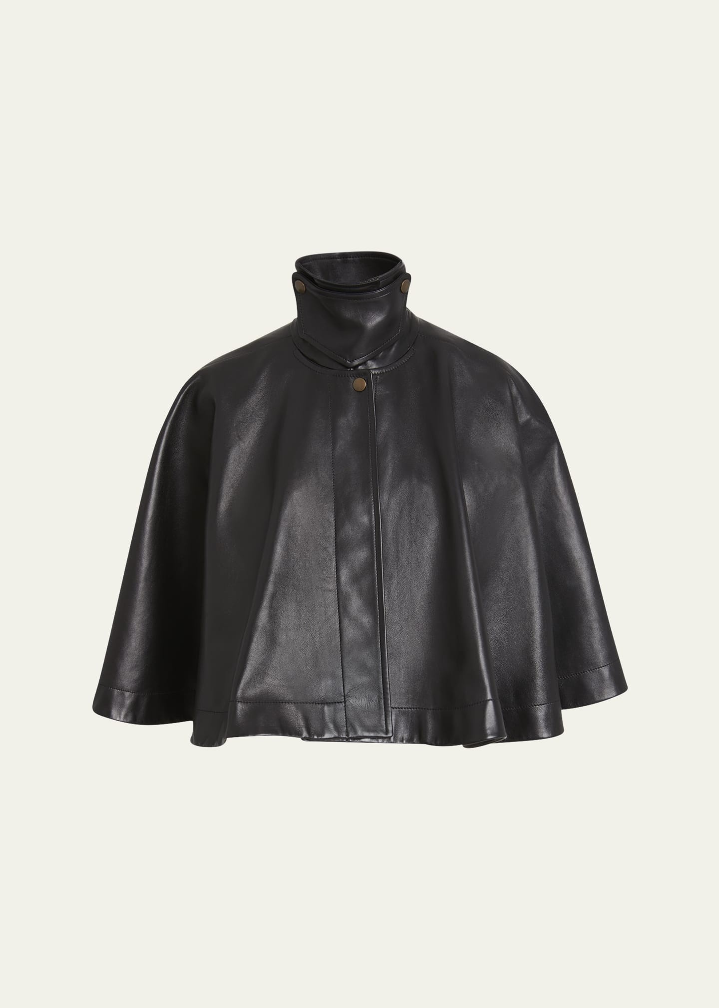 Soft Napa Leather Capelet Jacket - 1