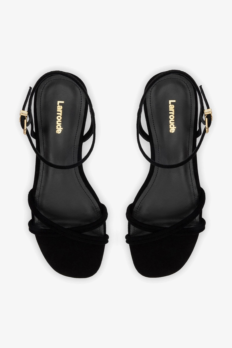 Annie Sandal Ankle Tie In Black Leather 6
