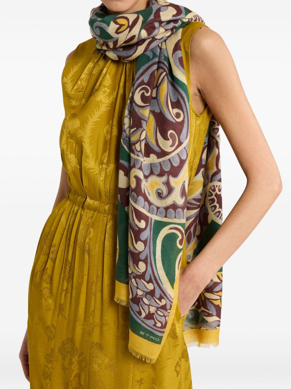 paisley floral scarf - 3