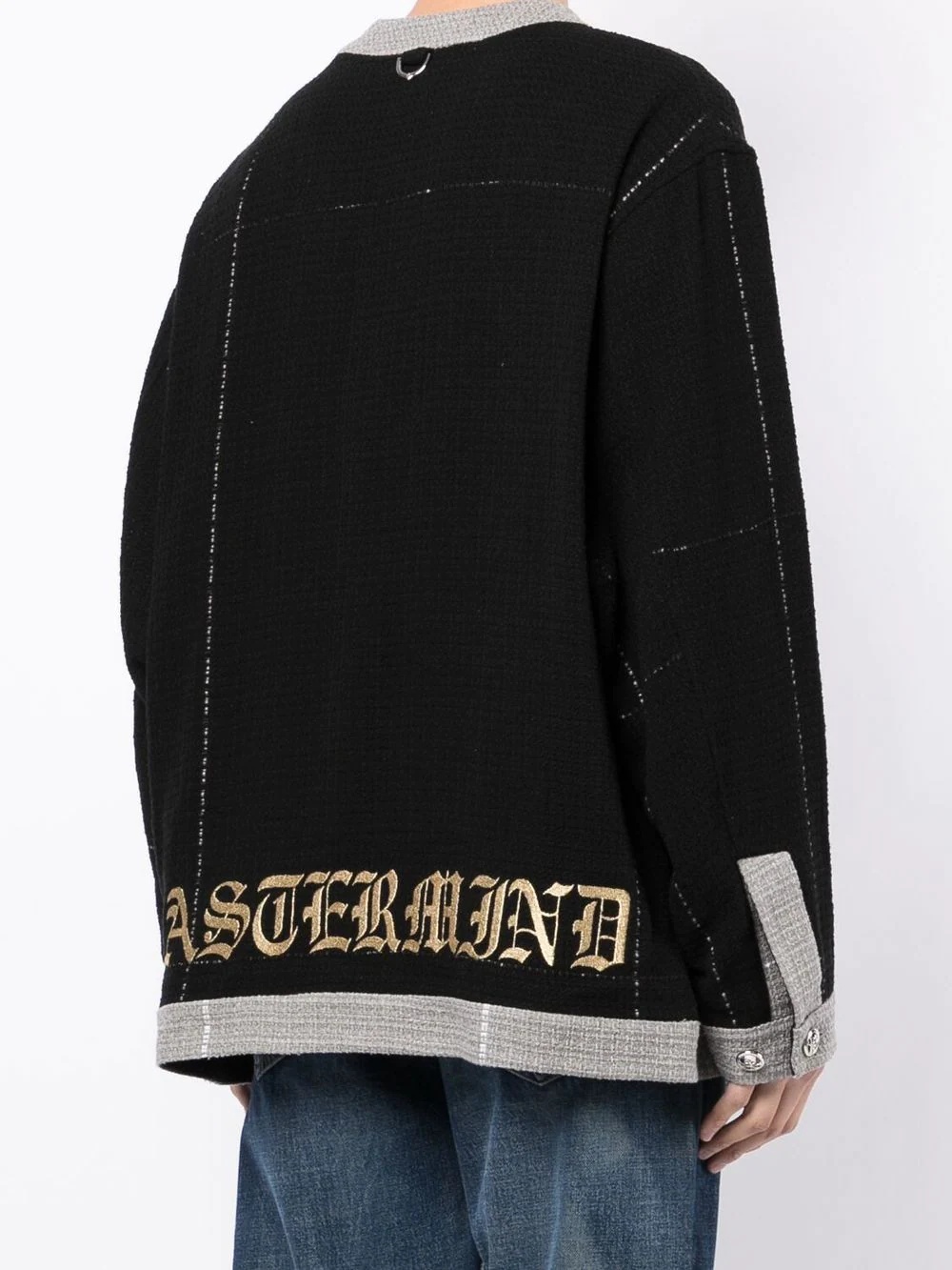 embroidered-logo cardigan - 4