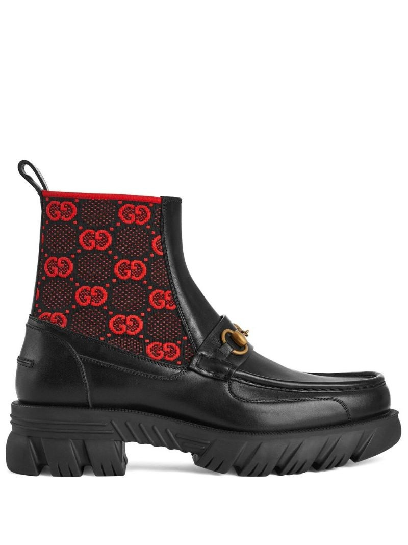 GG jersey Horsebit ankle boots - 1