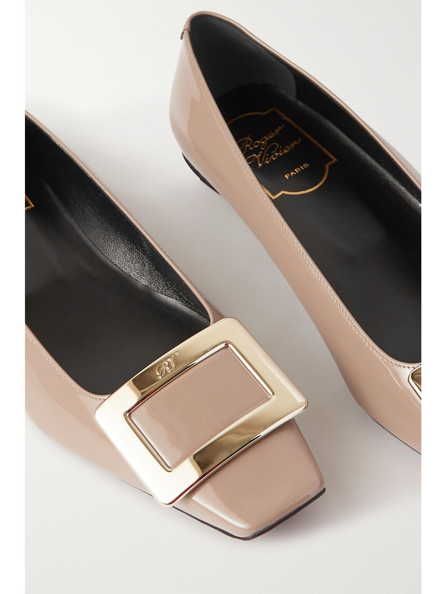 Belle Vivier patent-leather ballet flats Taupe - 4