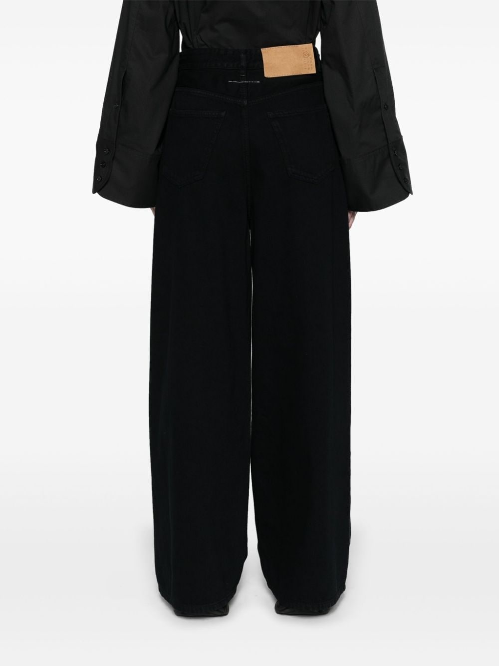 wide-leg cotton jeans - 4