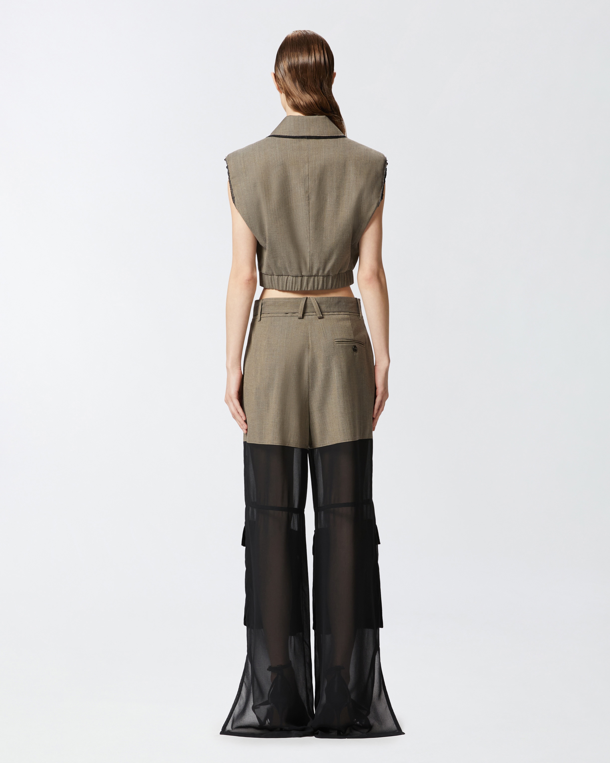SHORT VEST WITH LAPELS AND ELASTIC - 4