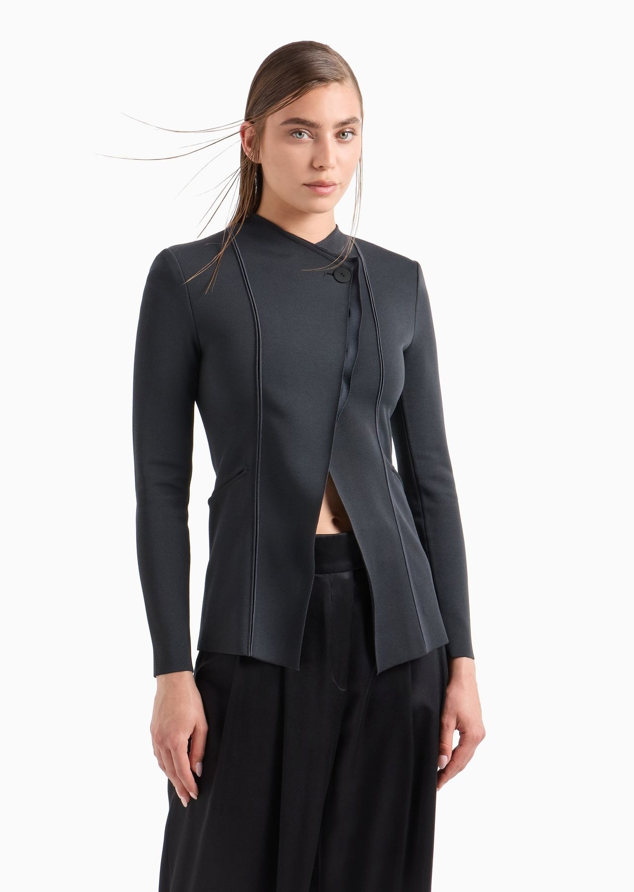 Single-breasted, viscose-blend jacket - 2