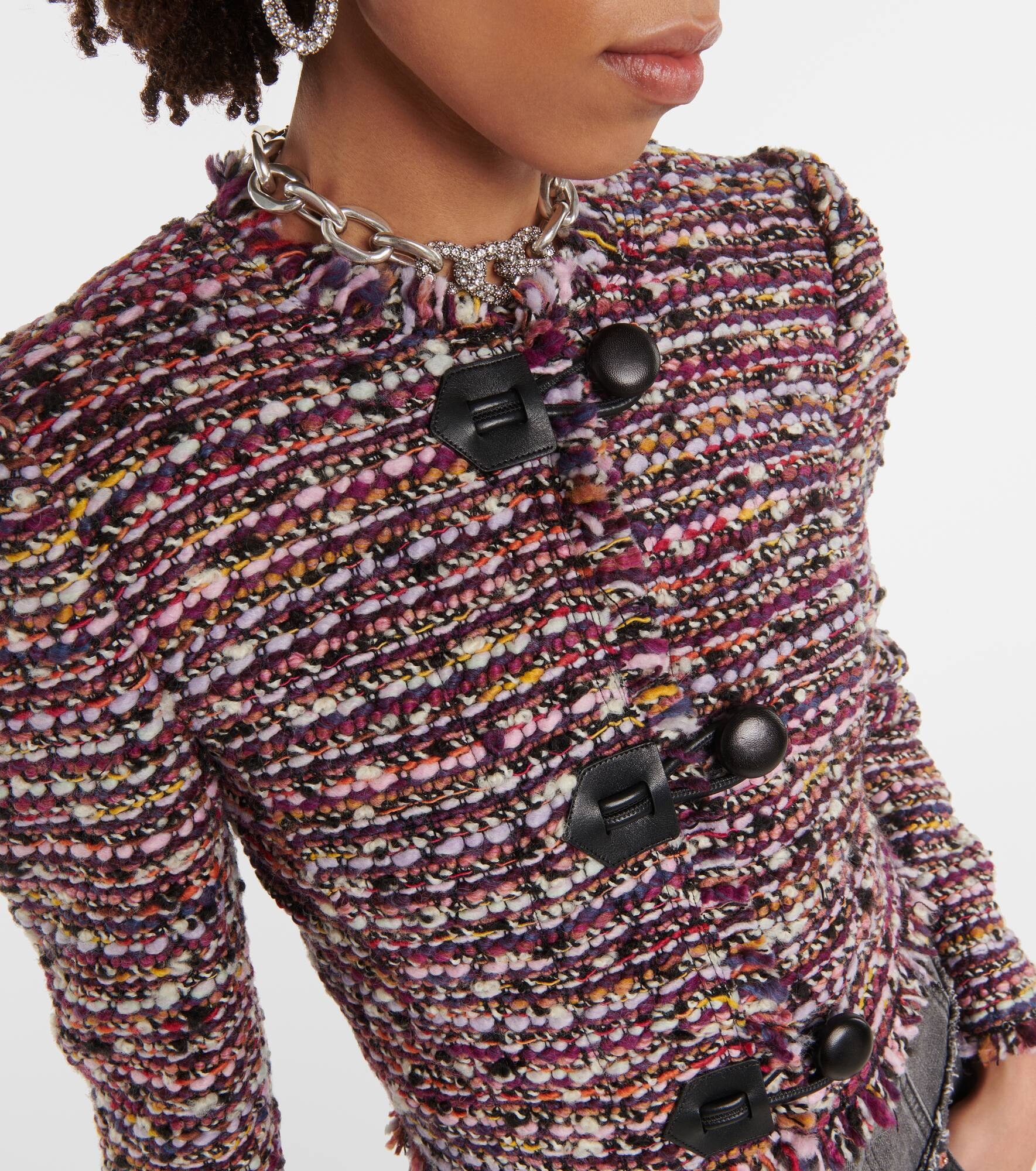 Gradilia cropped wool-blend jacket - 4