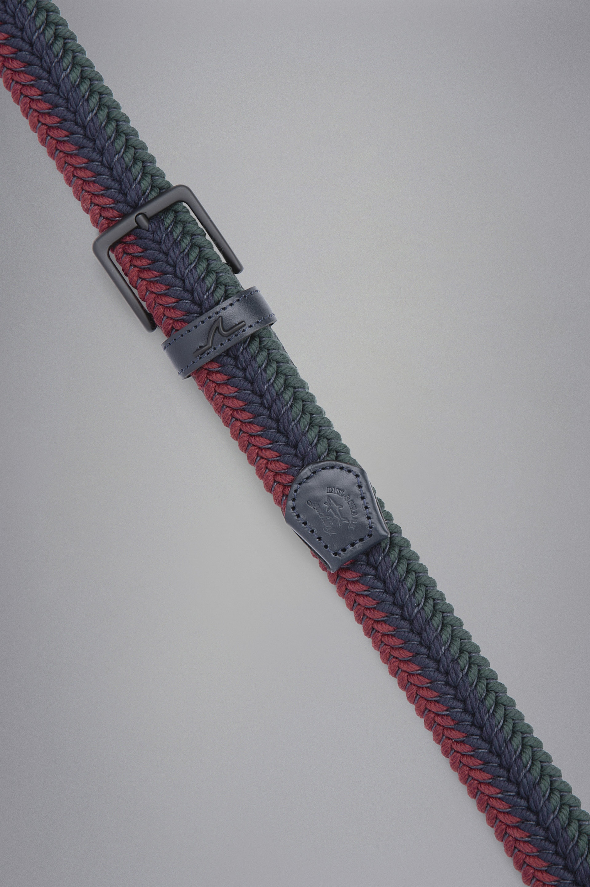 LEATHER TRIMMED WOVEN ELASTIC BELT - 2