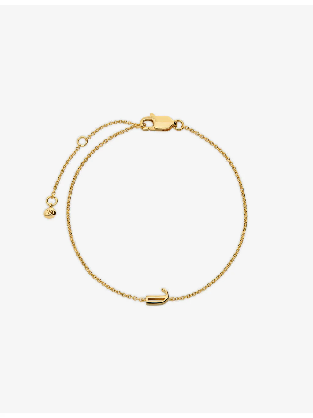 Initial J 18ct Yellow Gold Vermeil Bracelet - 1