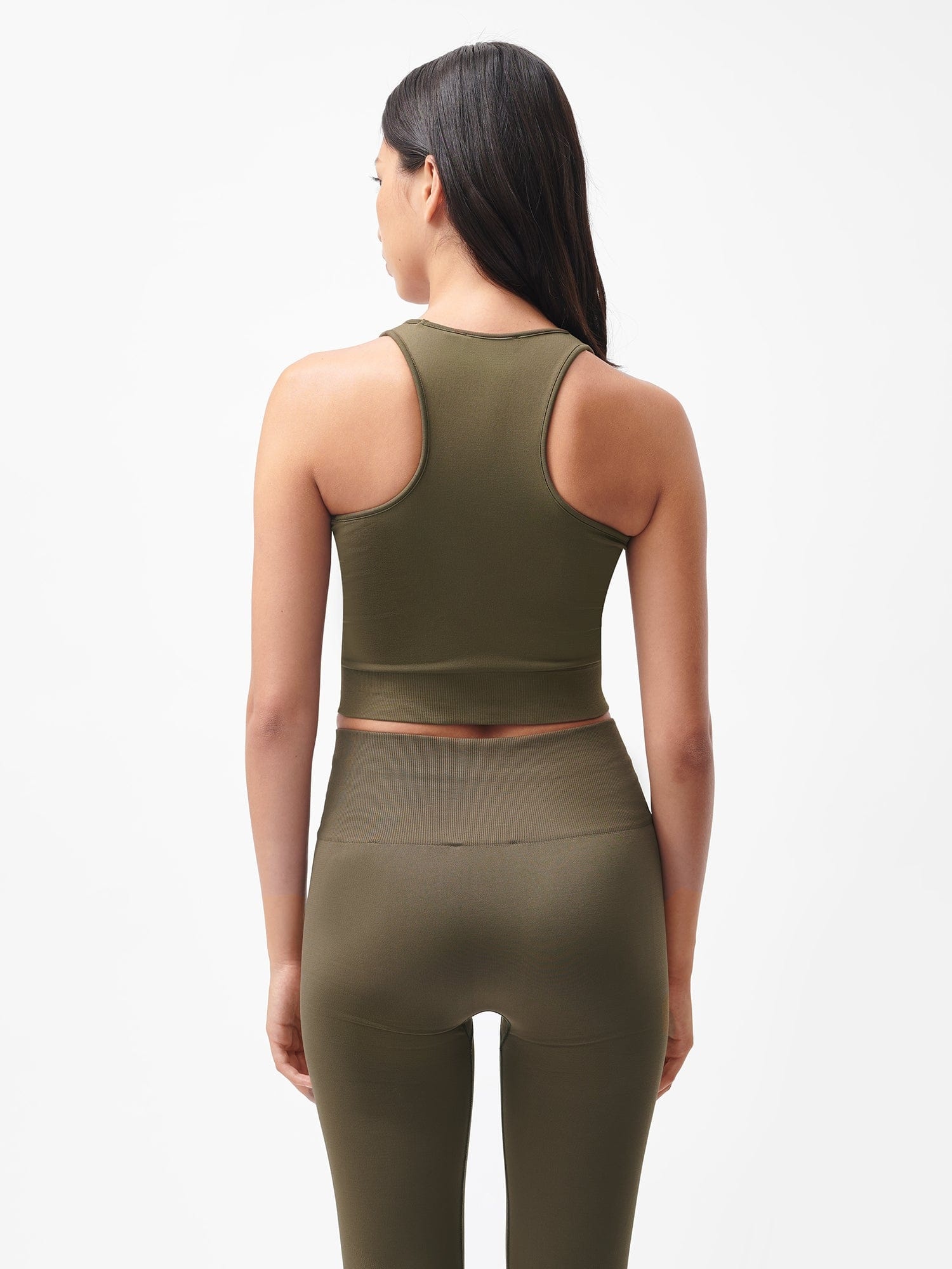 Women's Plant-Stretch Compressive Ribbed Tank Top - Soil Brown - 3