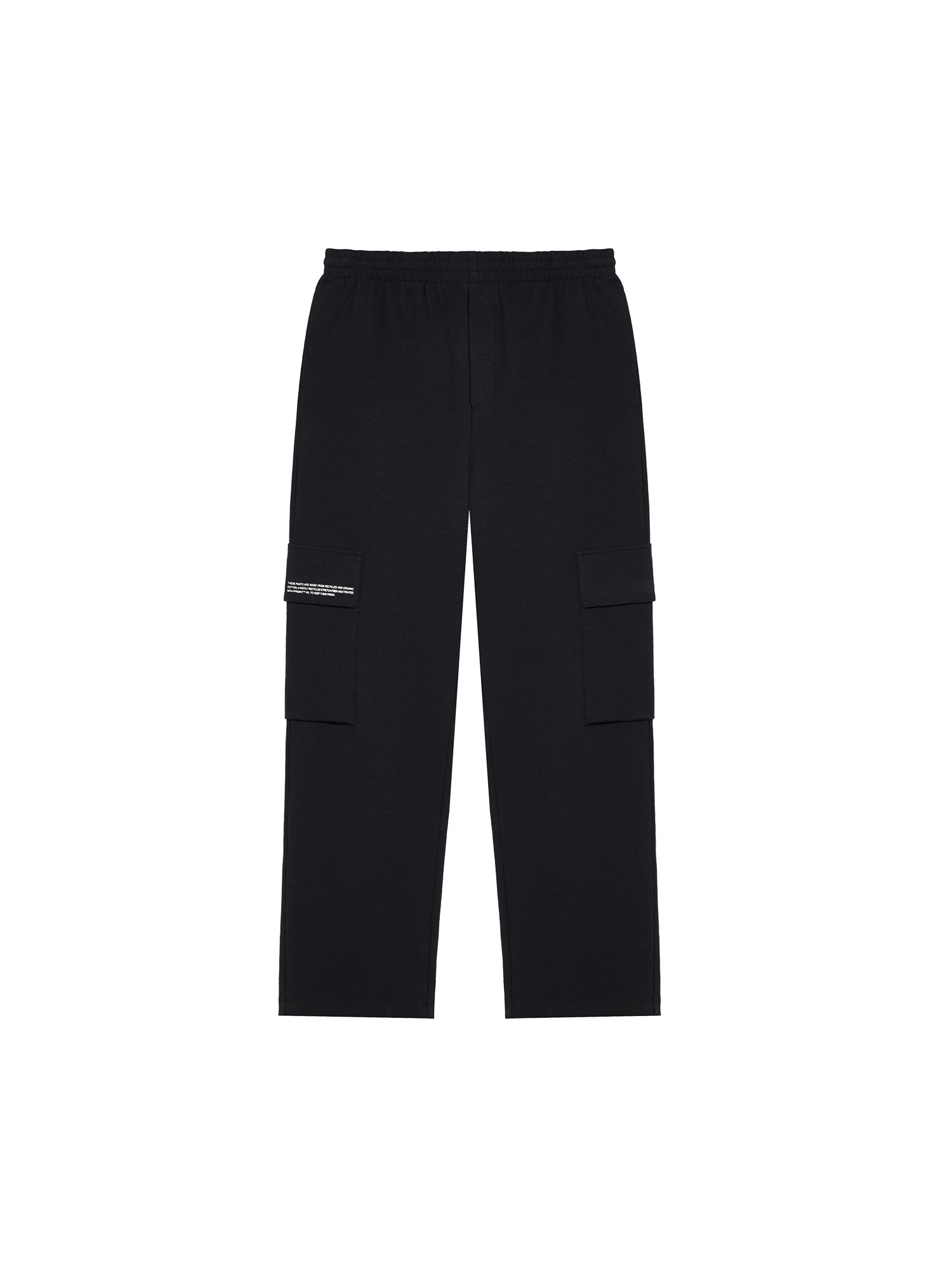 Womens Recycled Cotton Jersey Cargo Pants - Black - 1