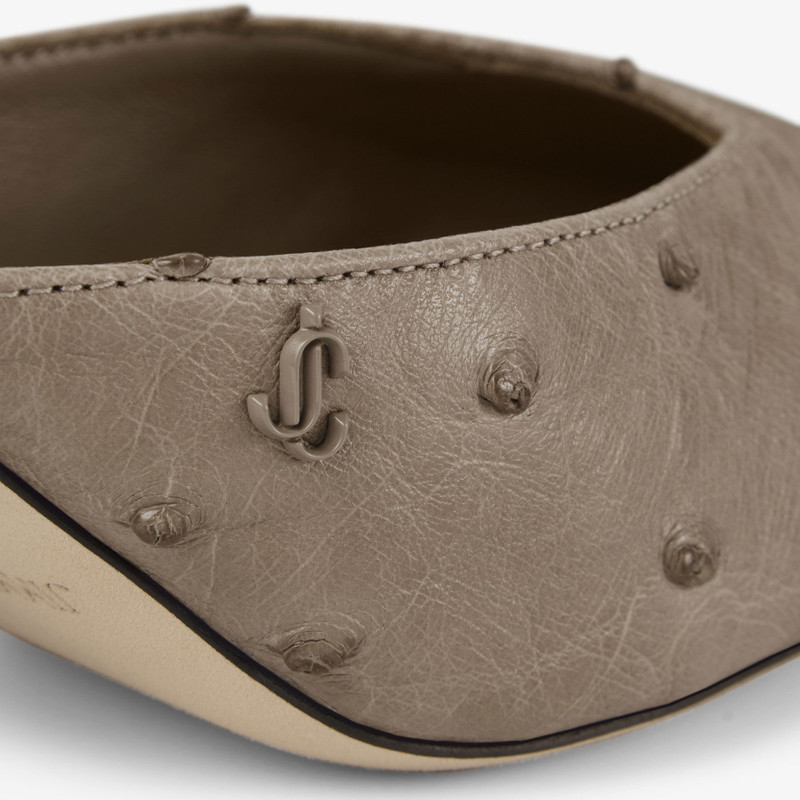 Vivi 65 Taupe Ostrich Leather Mules 4