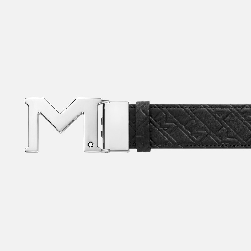 Montblanc M buckle black/blue 35 mm reversible leather belt outlook
