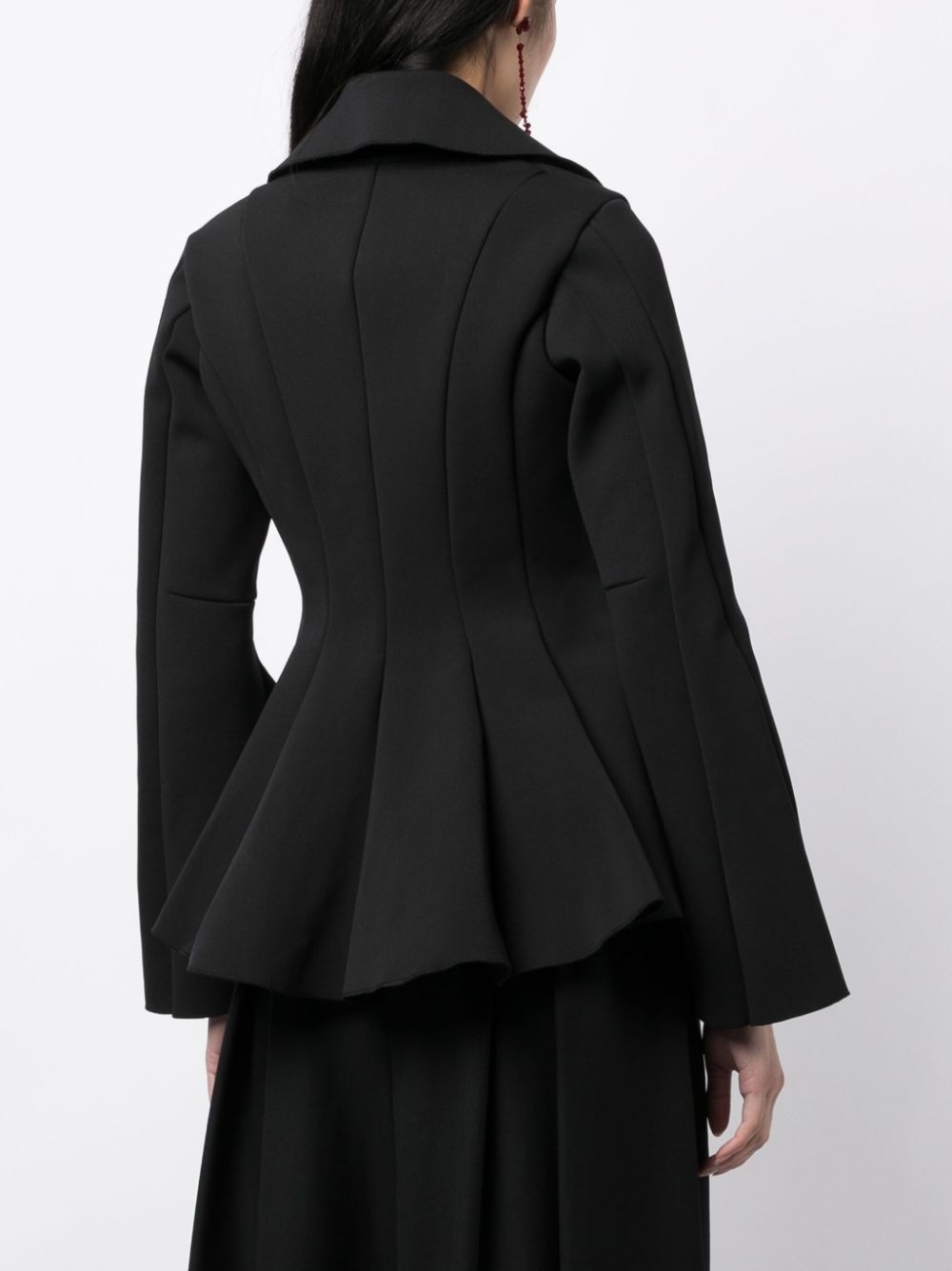 peplum-hem zip-up jacket - 4
