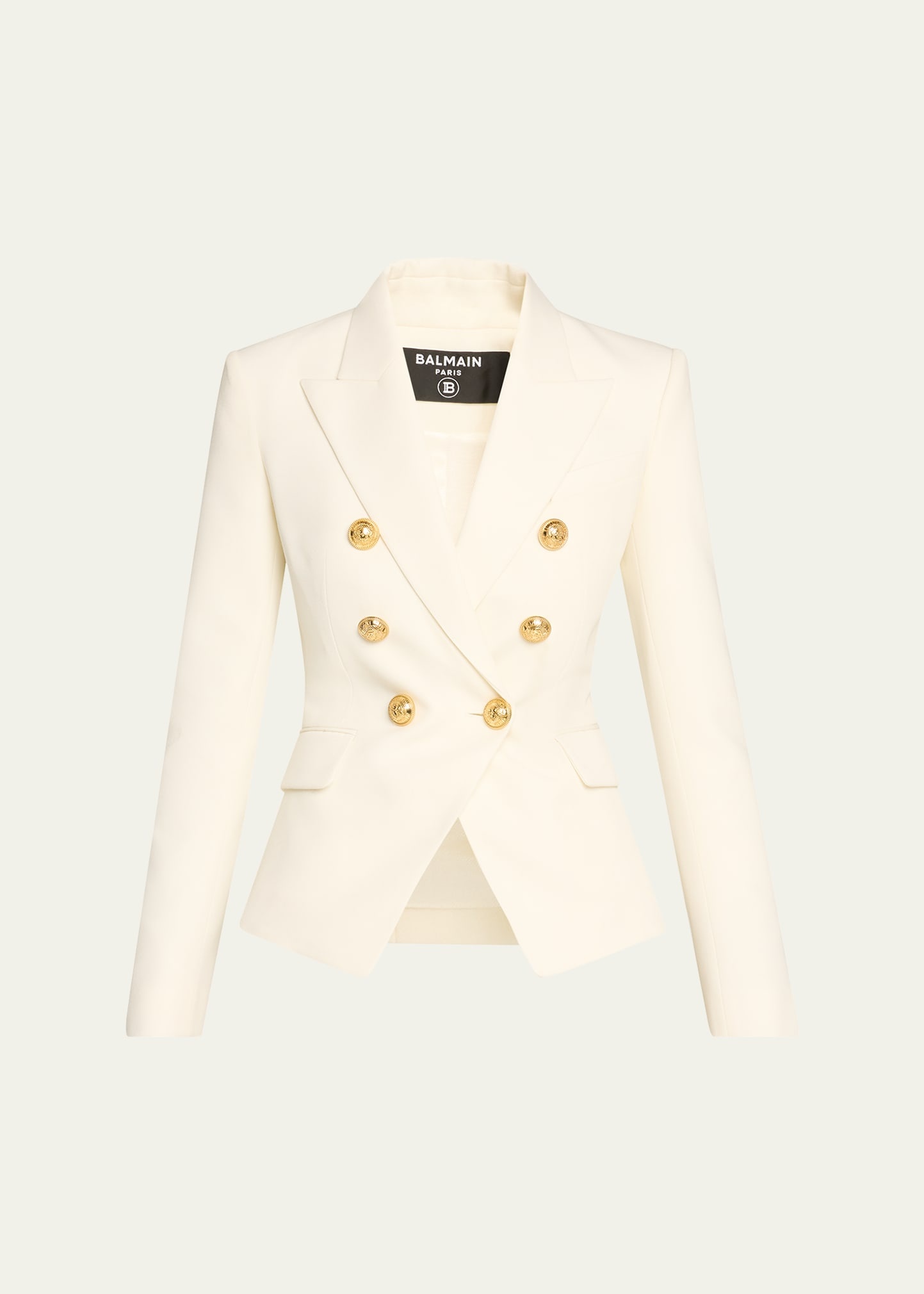 Classic Double-Breasted Fitted Wool Jacket - 1