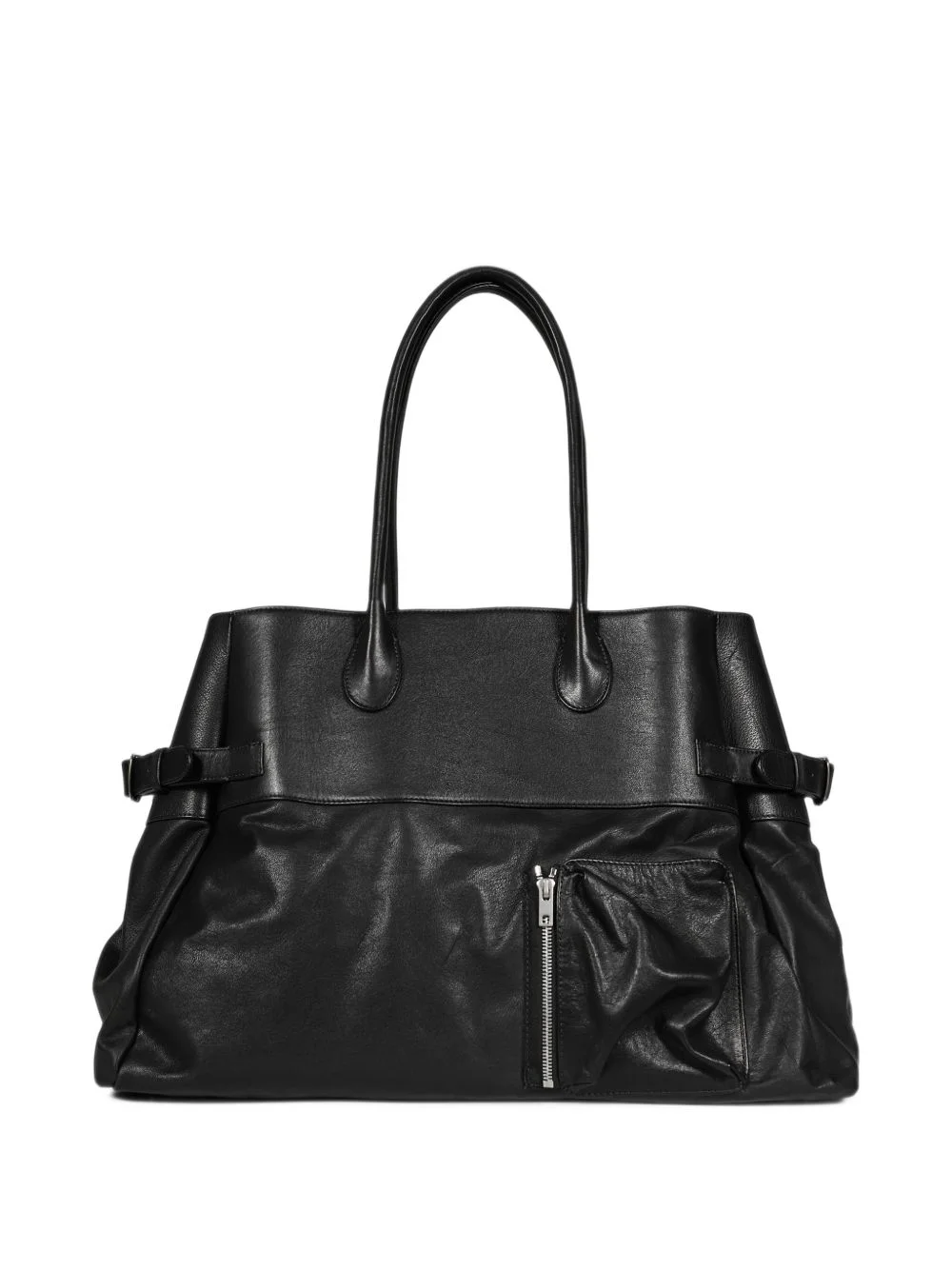 buckle-detail leather shoulder bag - 1