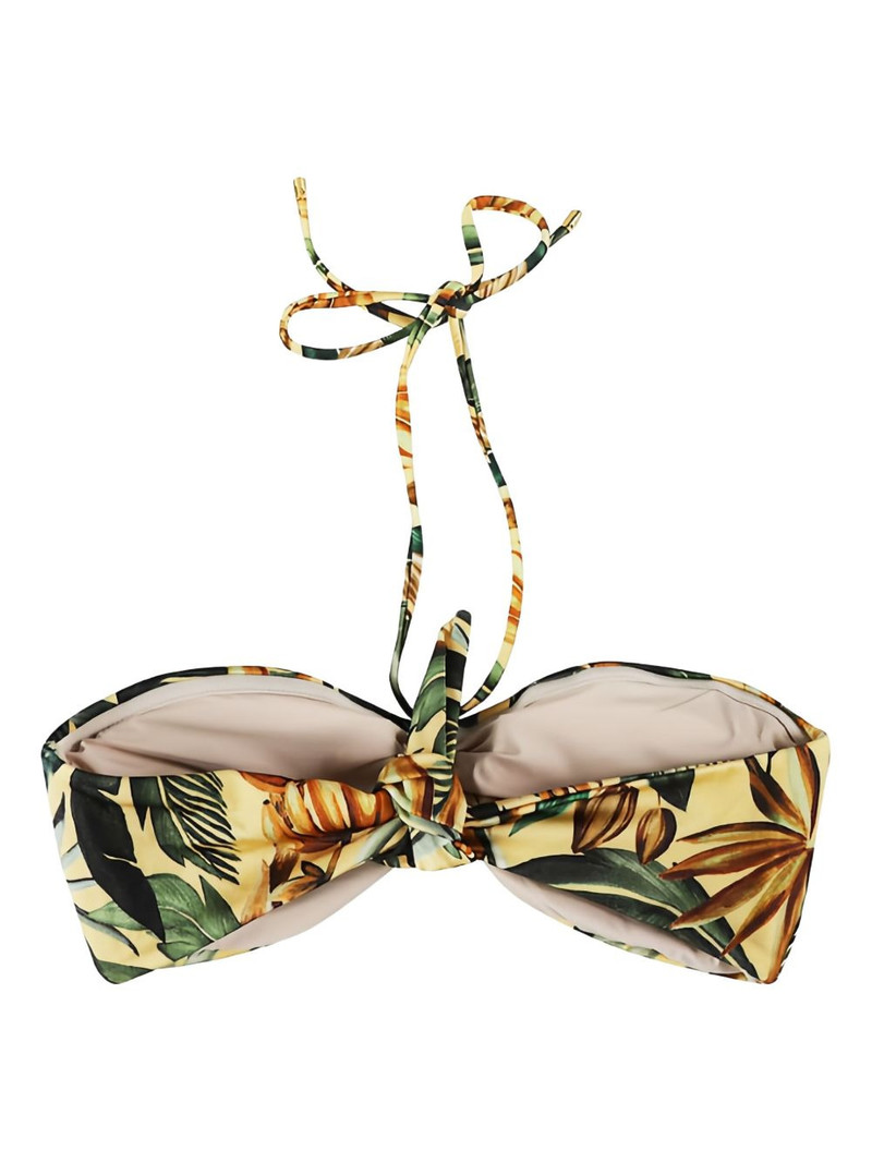 FARM RIO tropical-print halterneck bikini top outlook