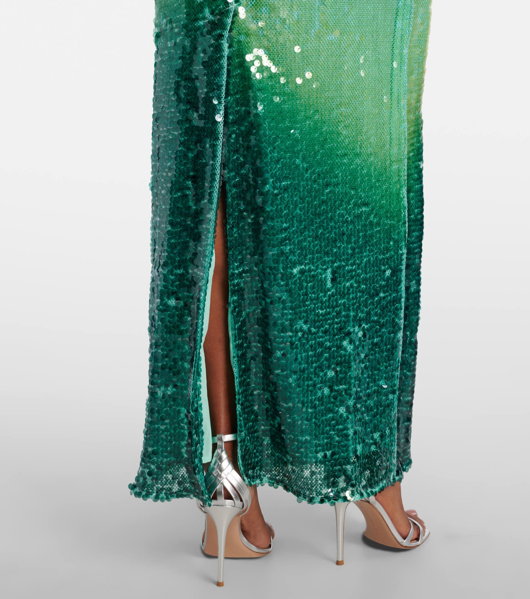Translucent sequined semi-sheer gown - 5