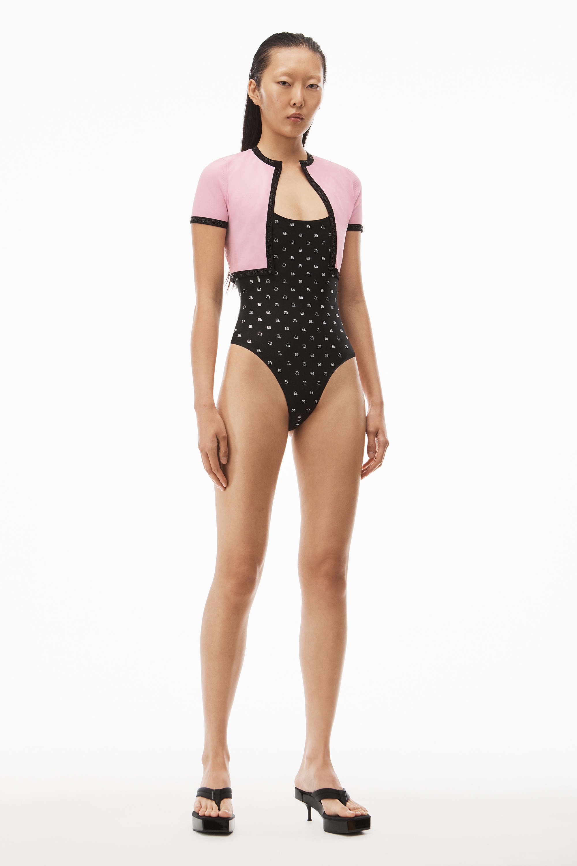 CROPPED CARDIGAN IN COMPACT NYLON - 6