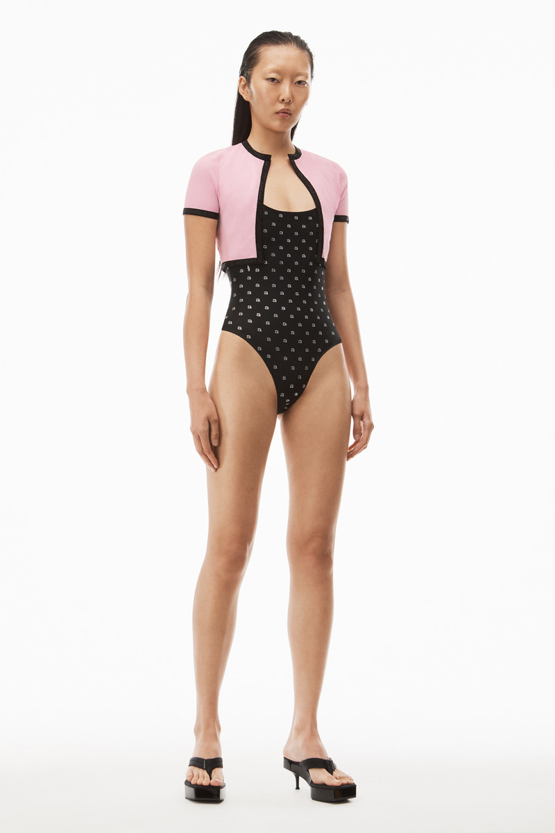 Alexander Wang CROPPED CARDIGAN IN COMPACT NYLON outlook