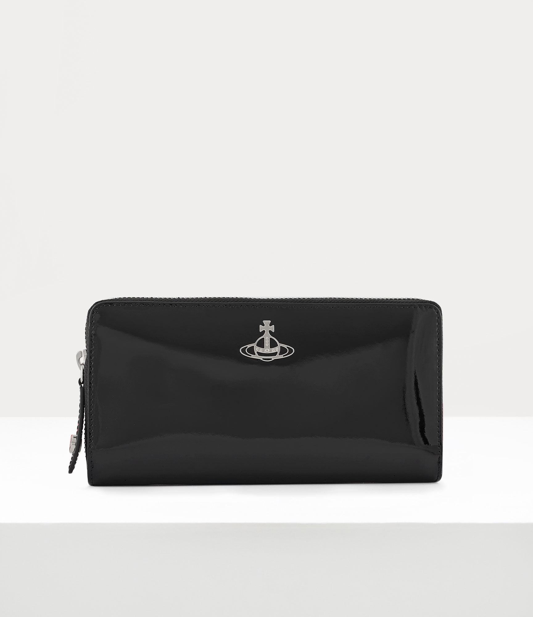 SHINY PATENT ZIP ROUND WALLET - 1