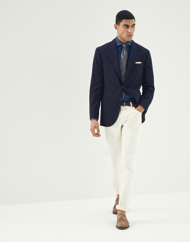 Brunello Cucinelli Dyed comfort denim traditional fit five-pocket trousers outlook