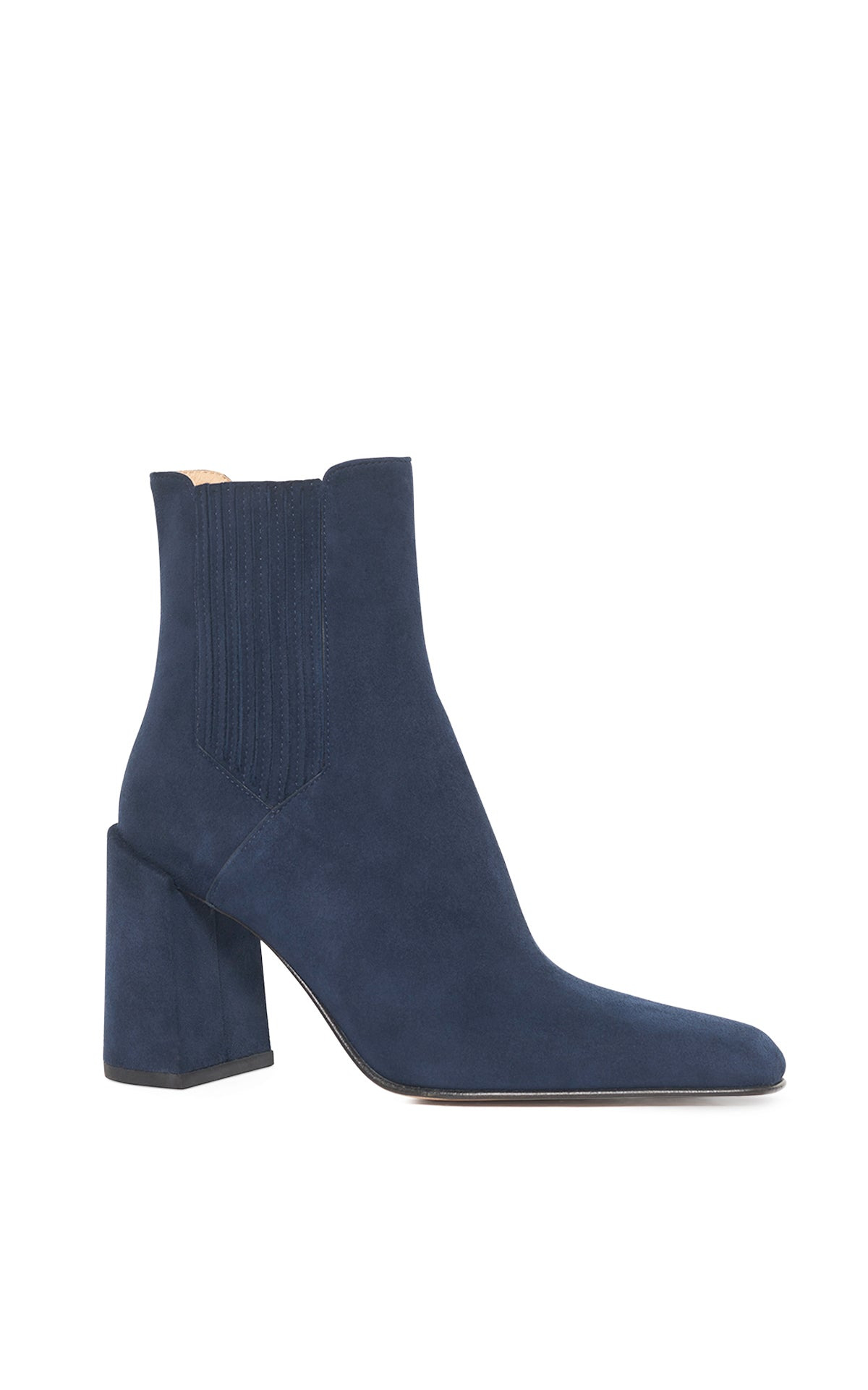 Luke High Heel Ankle Boot in Navy Suede - 2
