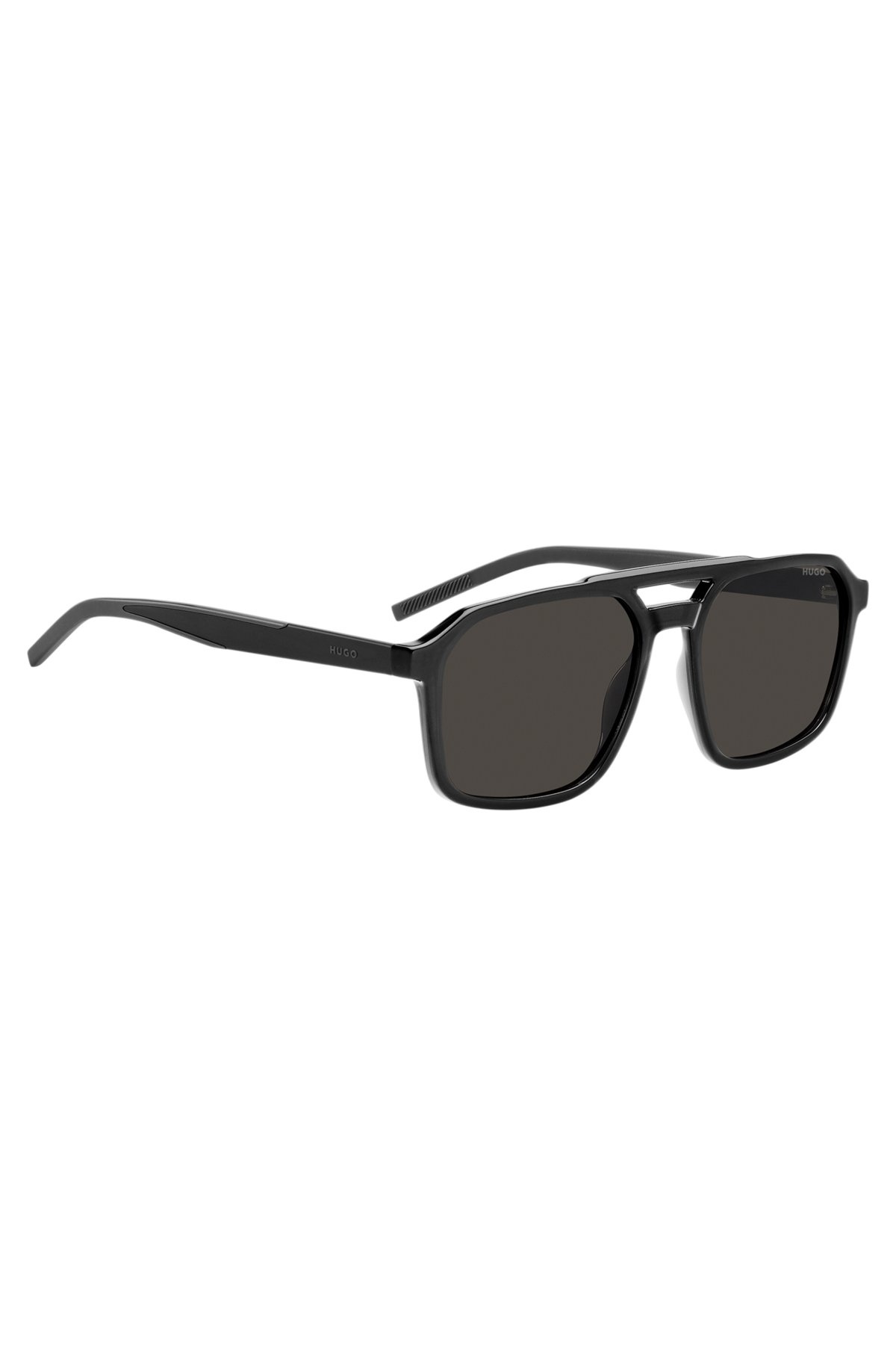 DOUBLE-BRIDGE SUNGLASSES IN BLACK AND GRAY - 4