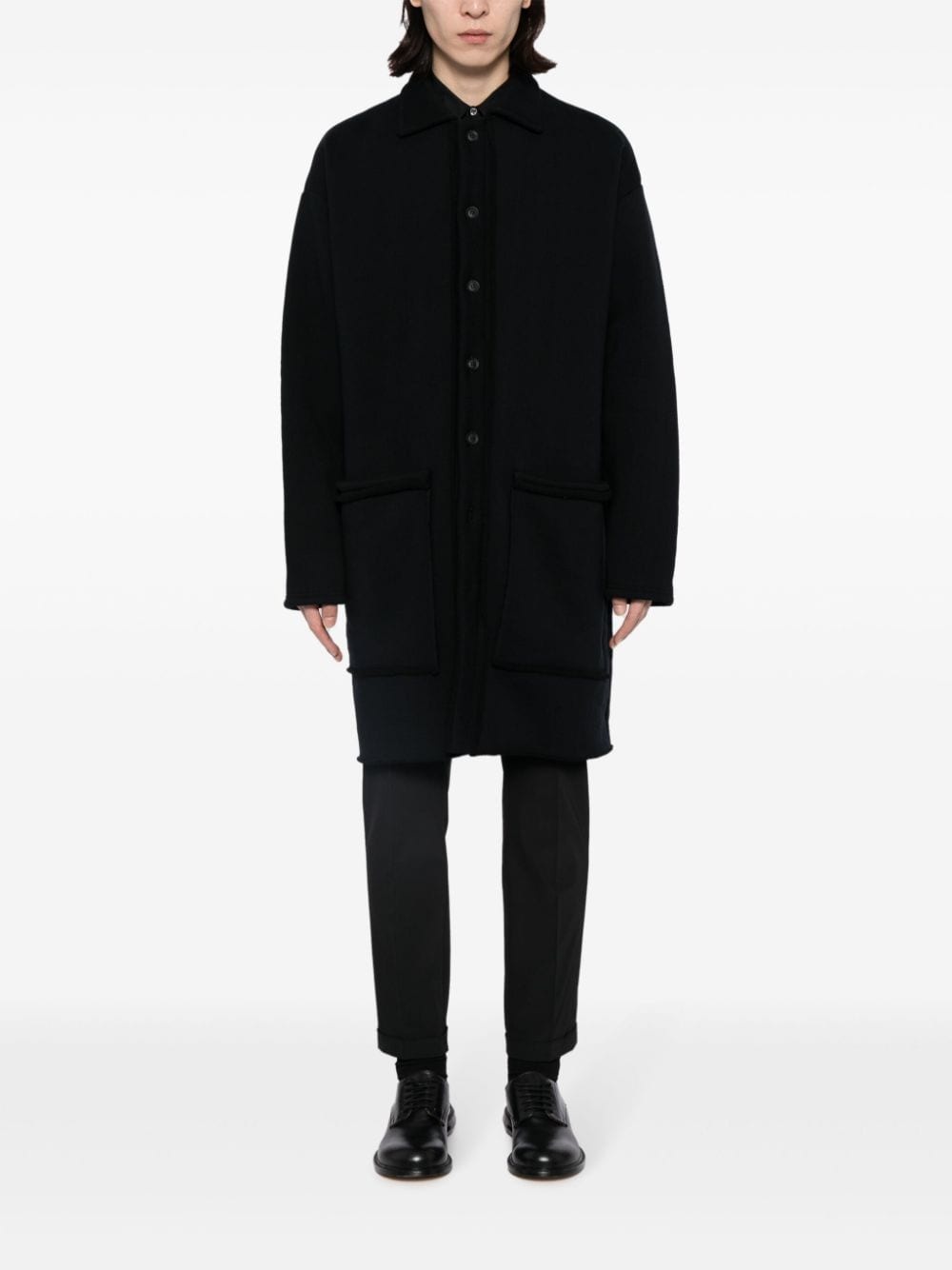 raw-edge knitted cardigan - 2