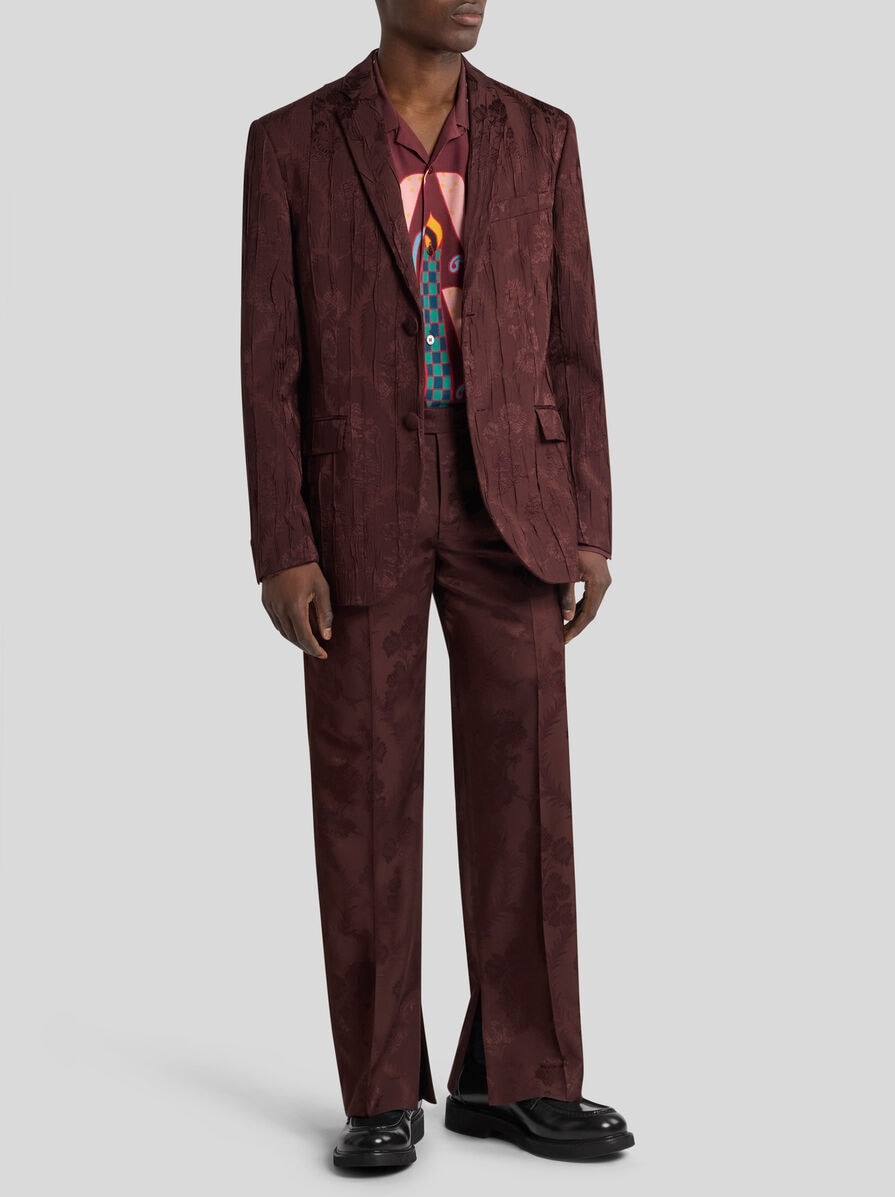 WOOL-BLEND JACQUARD TROUSERS - 4