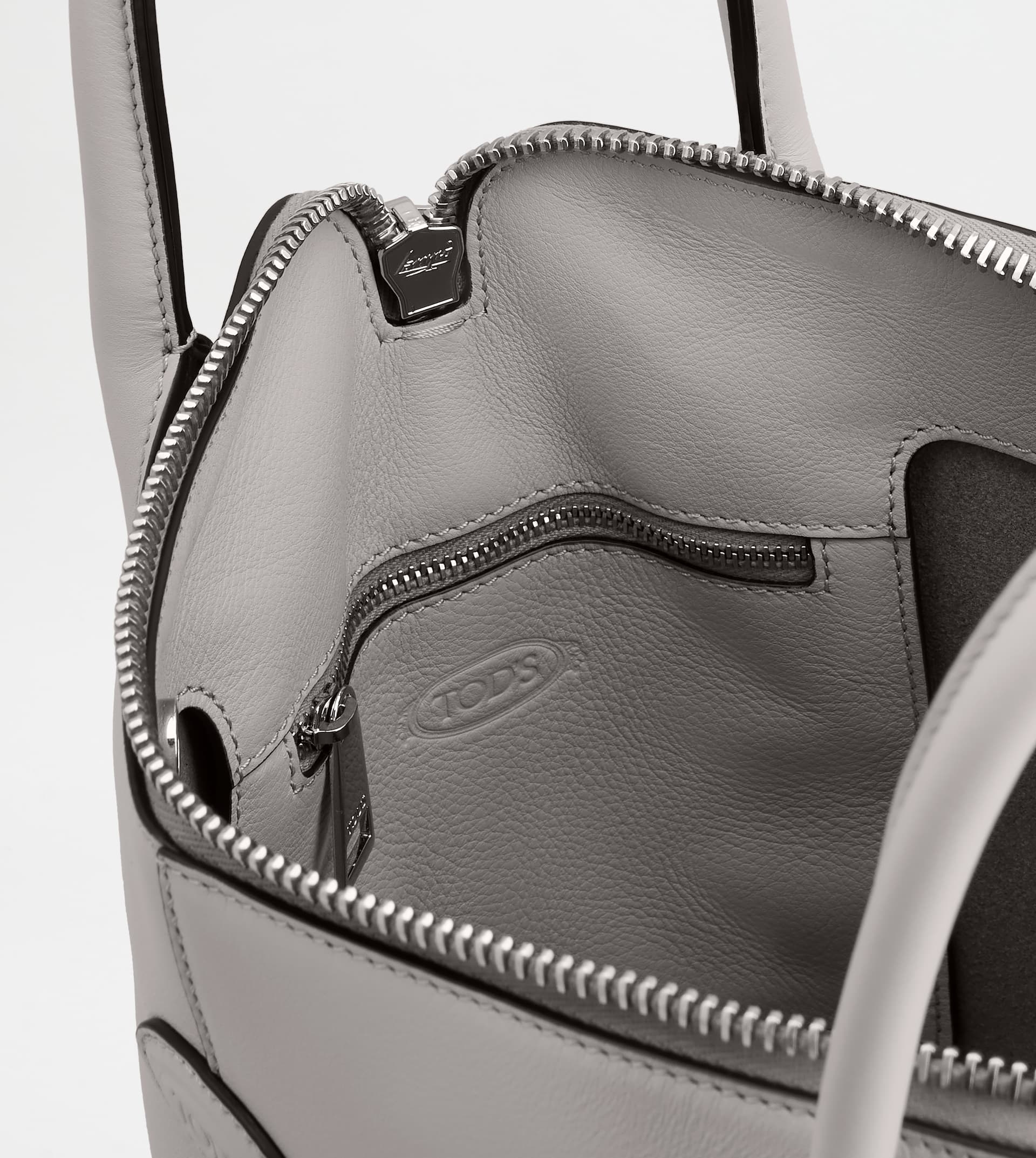 TOD'S DI BAG SWING IN LEATHER MINI - GREY - 7
