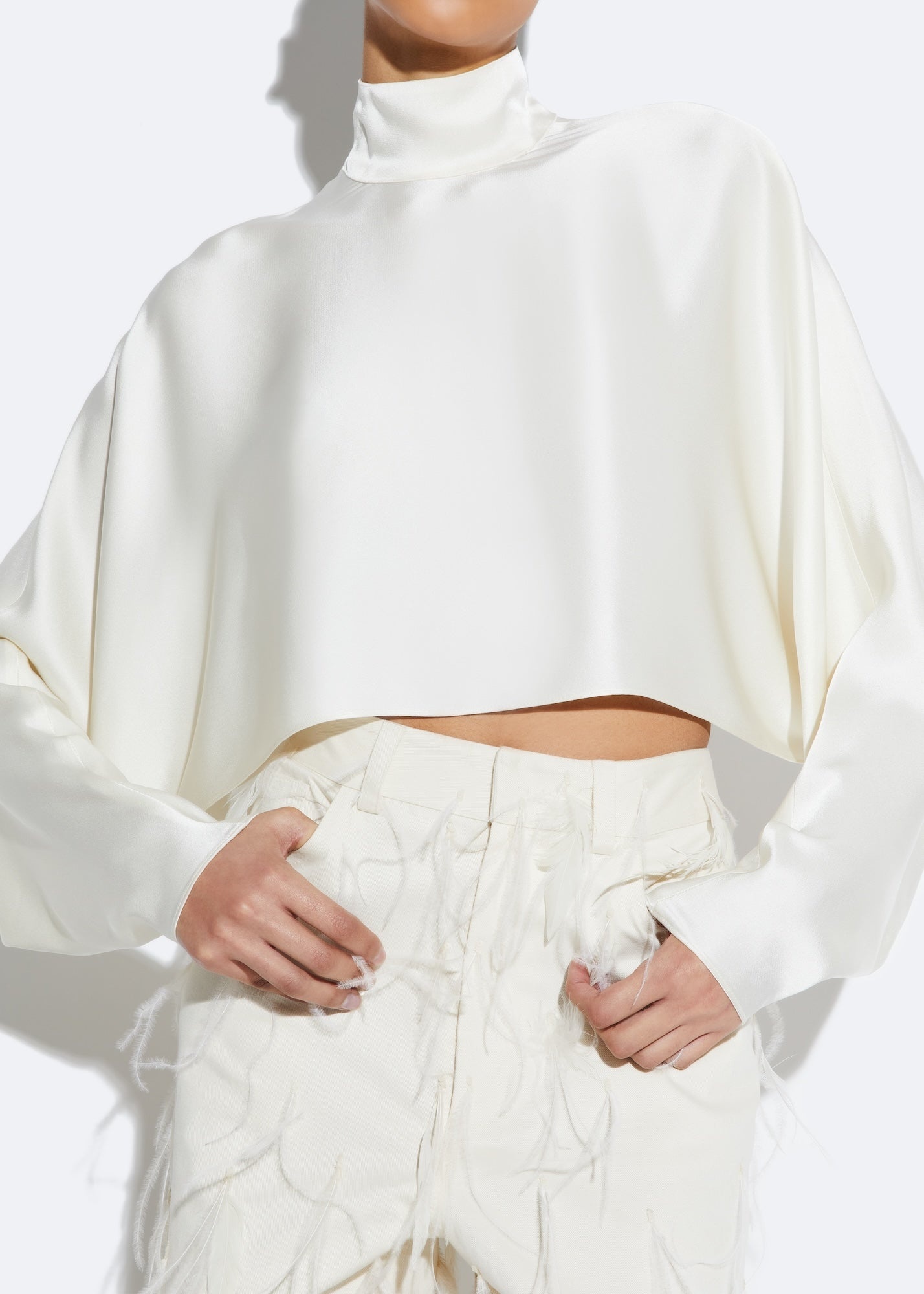 Twill Pant With Feathers - 4