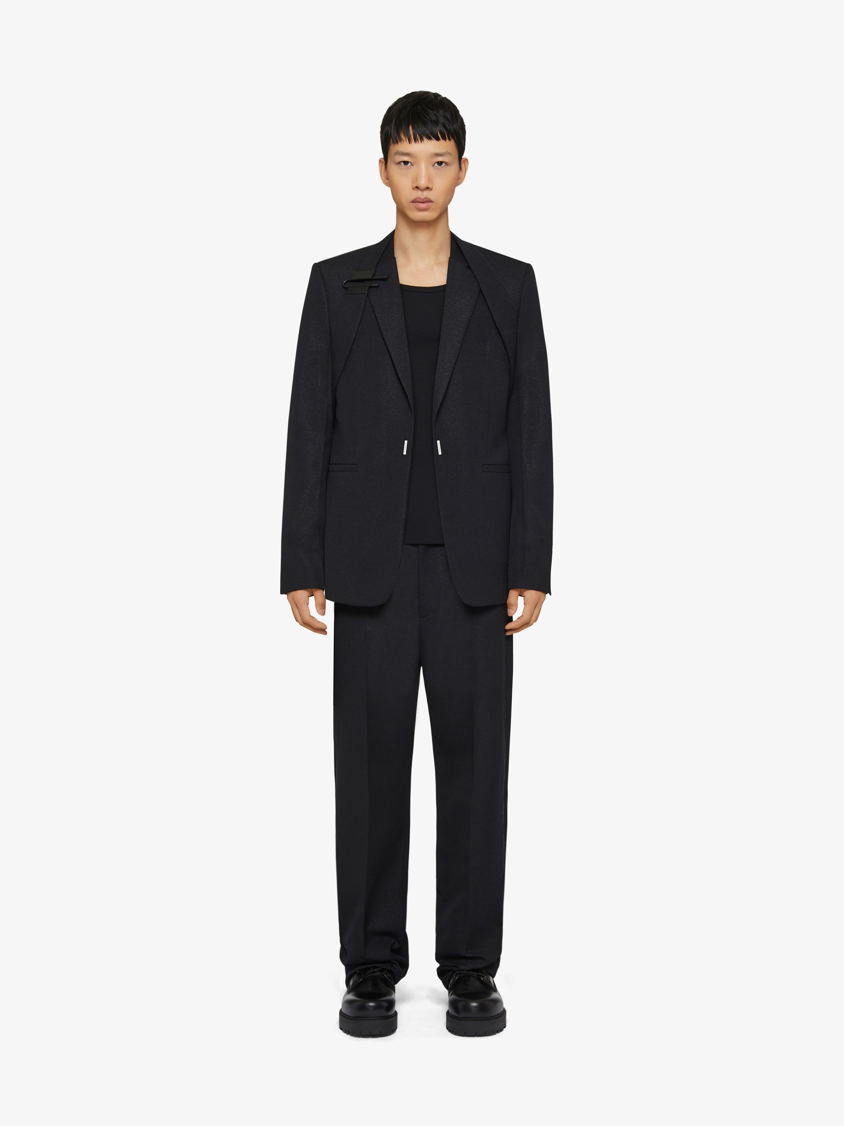 SLIM FIT JACKET IN WOOL AND LUREX WITH U-LOCK HARNESS - 2